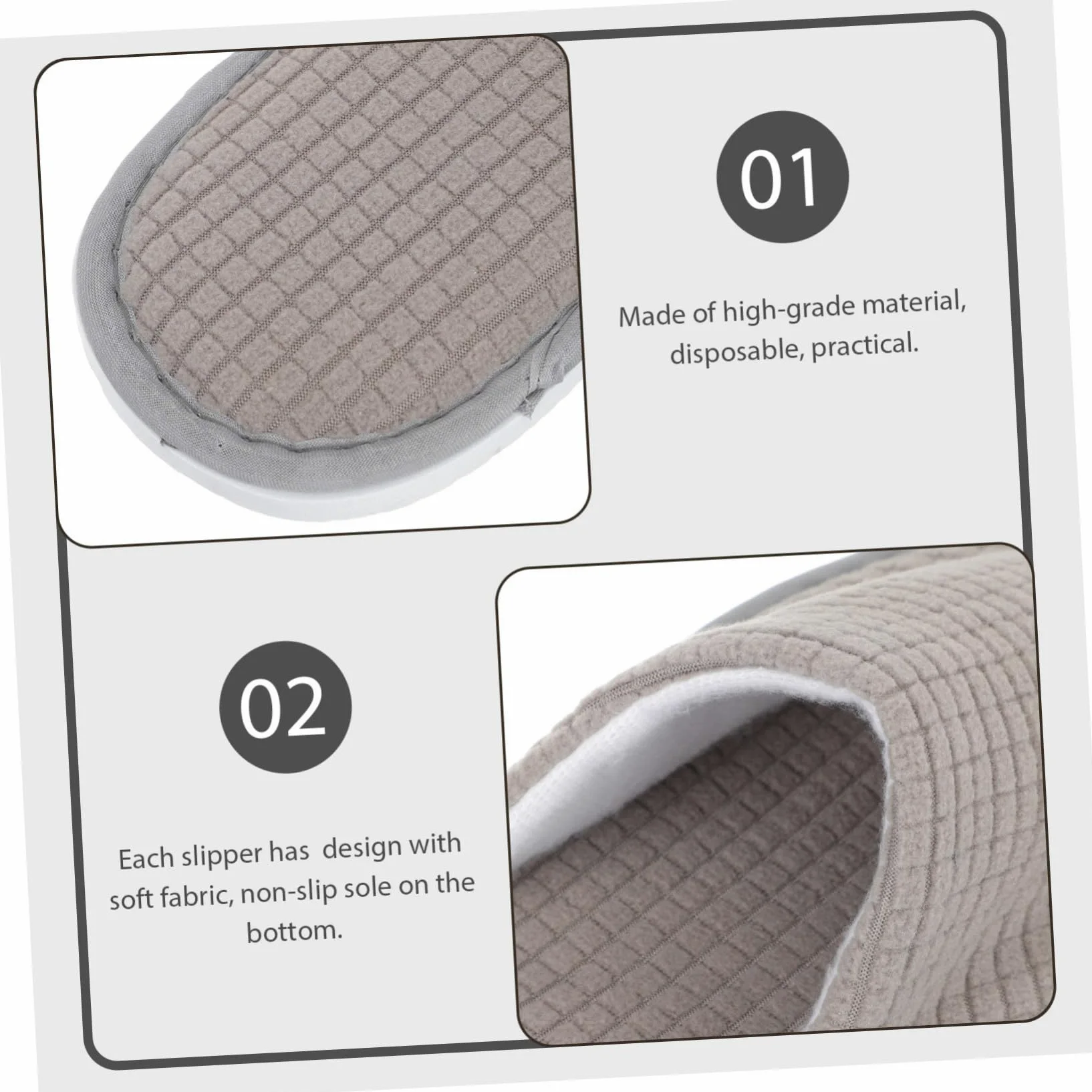 POPETPOP 6 Paia di Pantofole Spa Lavabili in Pile per Ospiti, Antiodore e Comode, per Casa e Saloni, Pantofole Usa e Getta per Accoglienza Elegante
