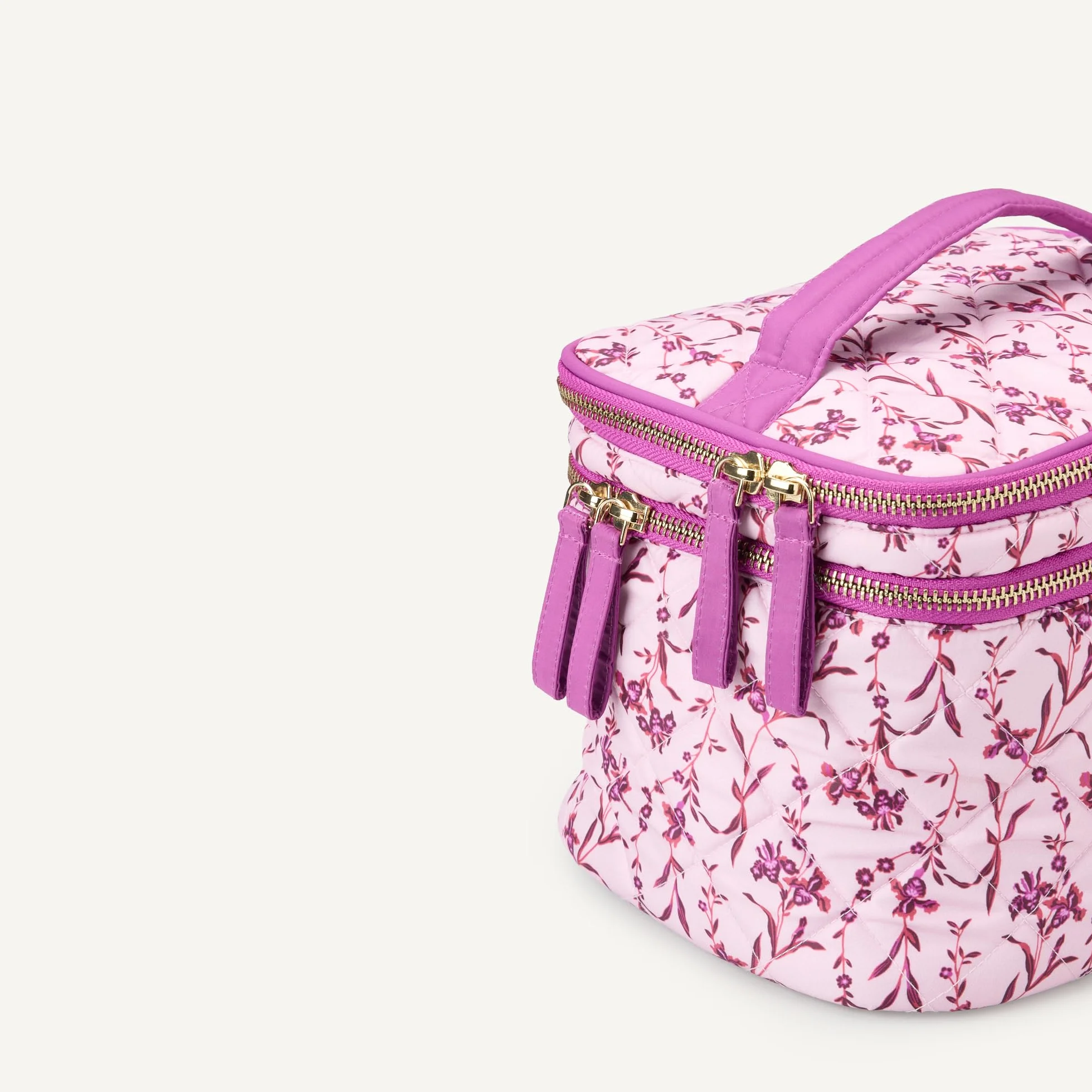 Amazon Essentials Donna Borsa per il Trucco Trapuntata con Porta Pennelli
