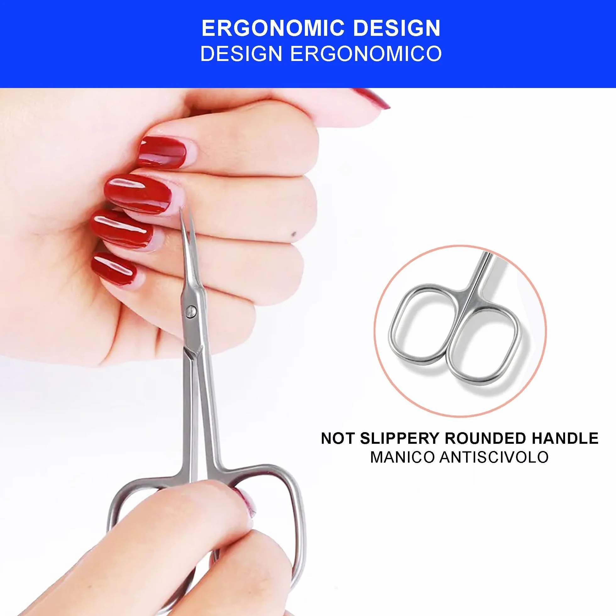 Forbici Unghie Professionali 1mm Longivia® Forbicine per Cuticole in Acciaio Inox con Lama Curva Affilata Manicure Taglia Cuticole Professionale Forbici per Pellicine Mani Piedi e Sopracciglia