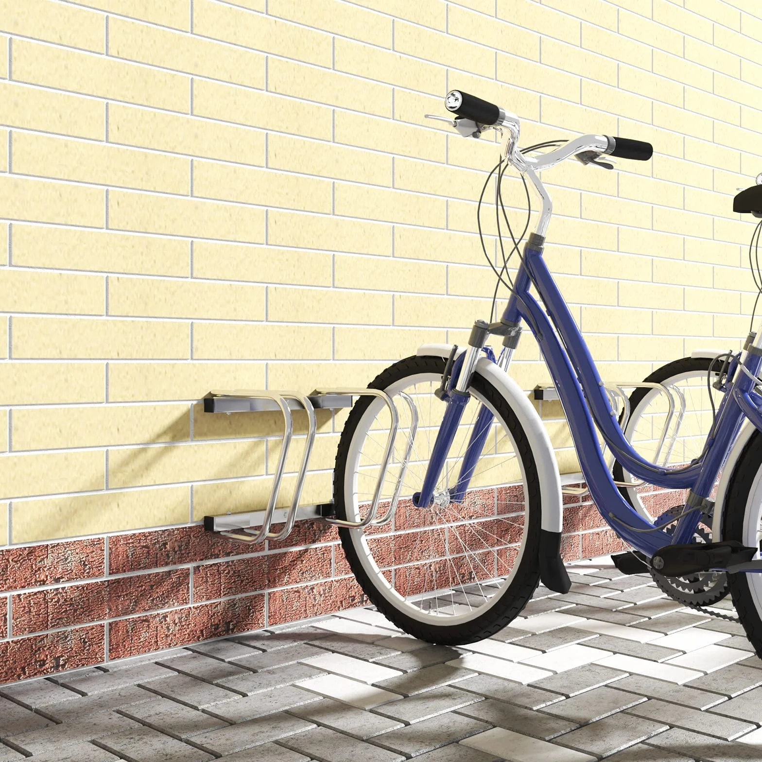 WOLTU Rastrelliera per Biciclette a Portabici Supporto in Metallo Montaggio a Terra e a Muro