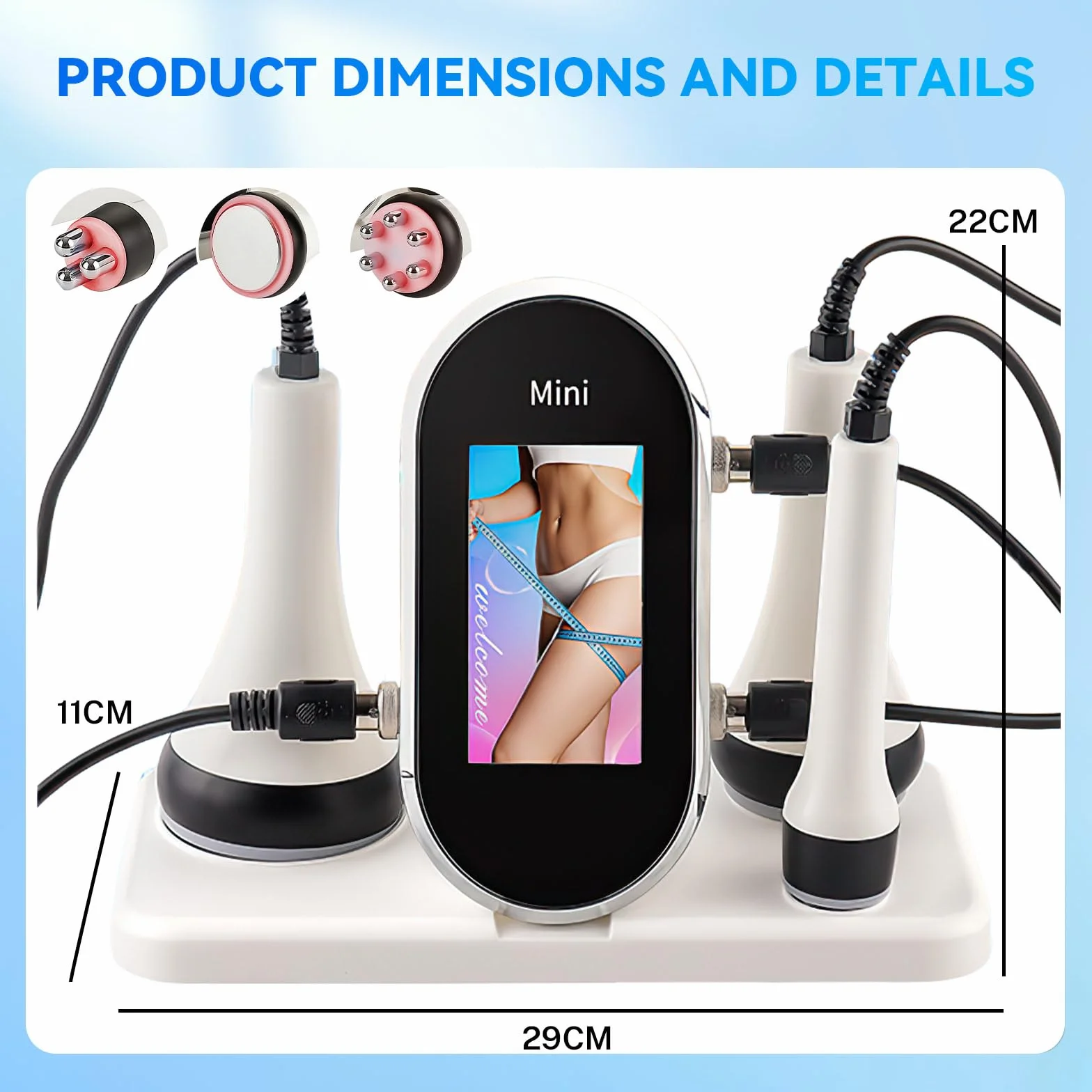 40 K Massaggiatore Anti Cellulite Apparato dimagrante, Lipocavitazione Radiofrequenza 4 in 1, Corpo dimagrante macchina, Macchina di bellezza del viso, per il viso, i braccia, l'addome (B-3 in 1)