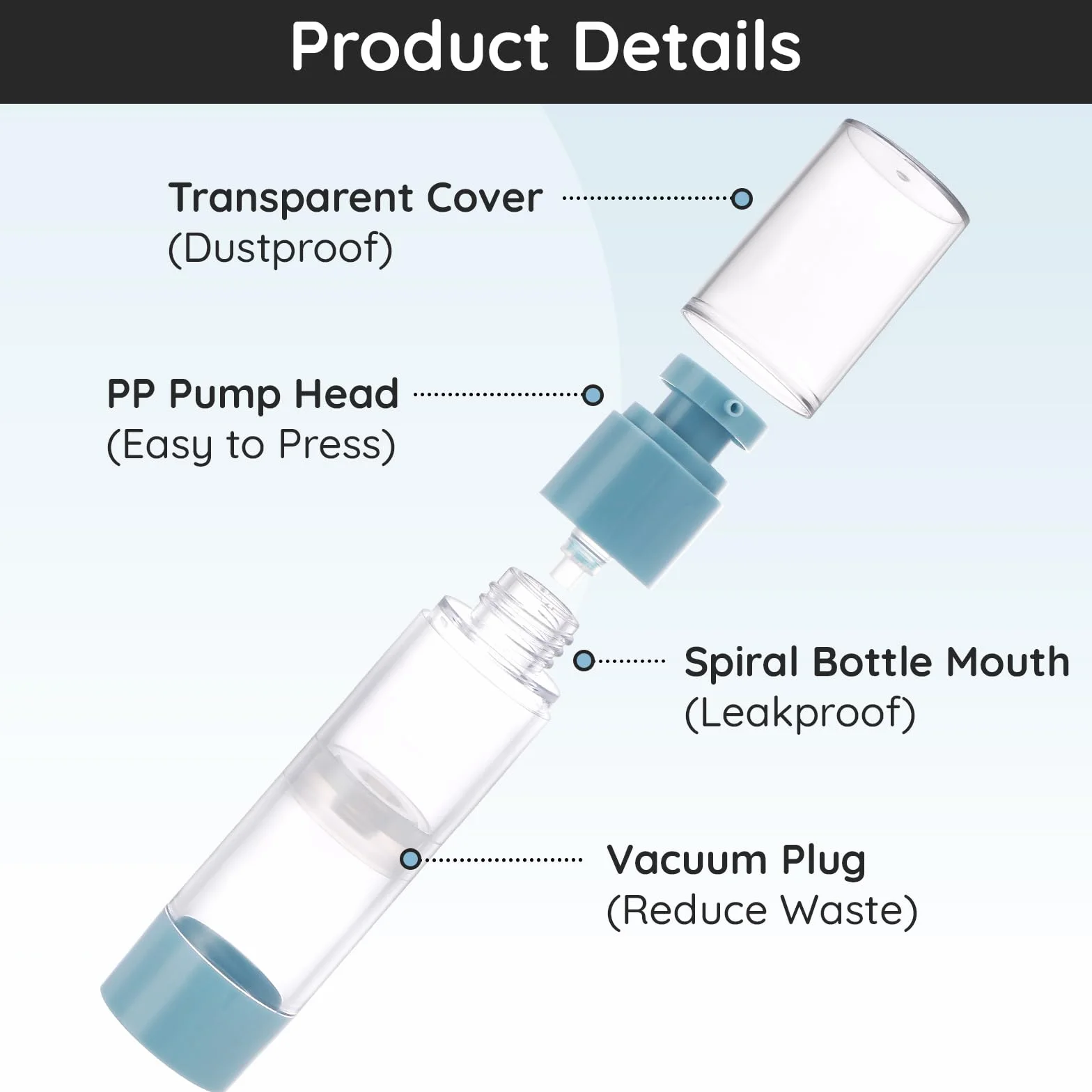 Segbeauty Crema Mani Dispenser, 3 Pezzi 50ml Airless Flaconi, Dosatore Contenitore Bottiglie, Leggero e Portatile, Airless Porta Crema Pump di Plastica, Contenitori da Viaggio per Liquidi