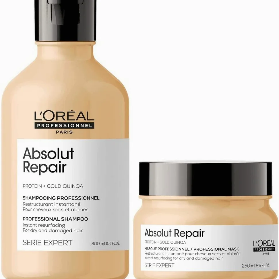 L'Oréal Professionnel Paris | KIT Shampoo Absolut Repair 300 ml + Maschera 250 ml | Routine Ristrutturante per Capelli Secchi e Danneggiati