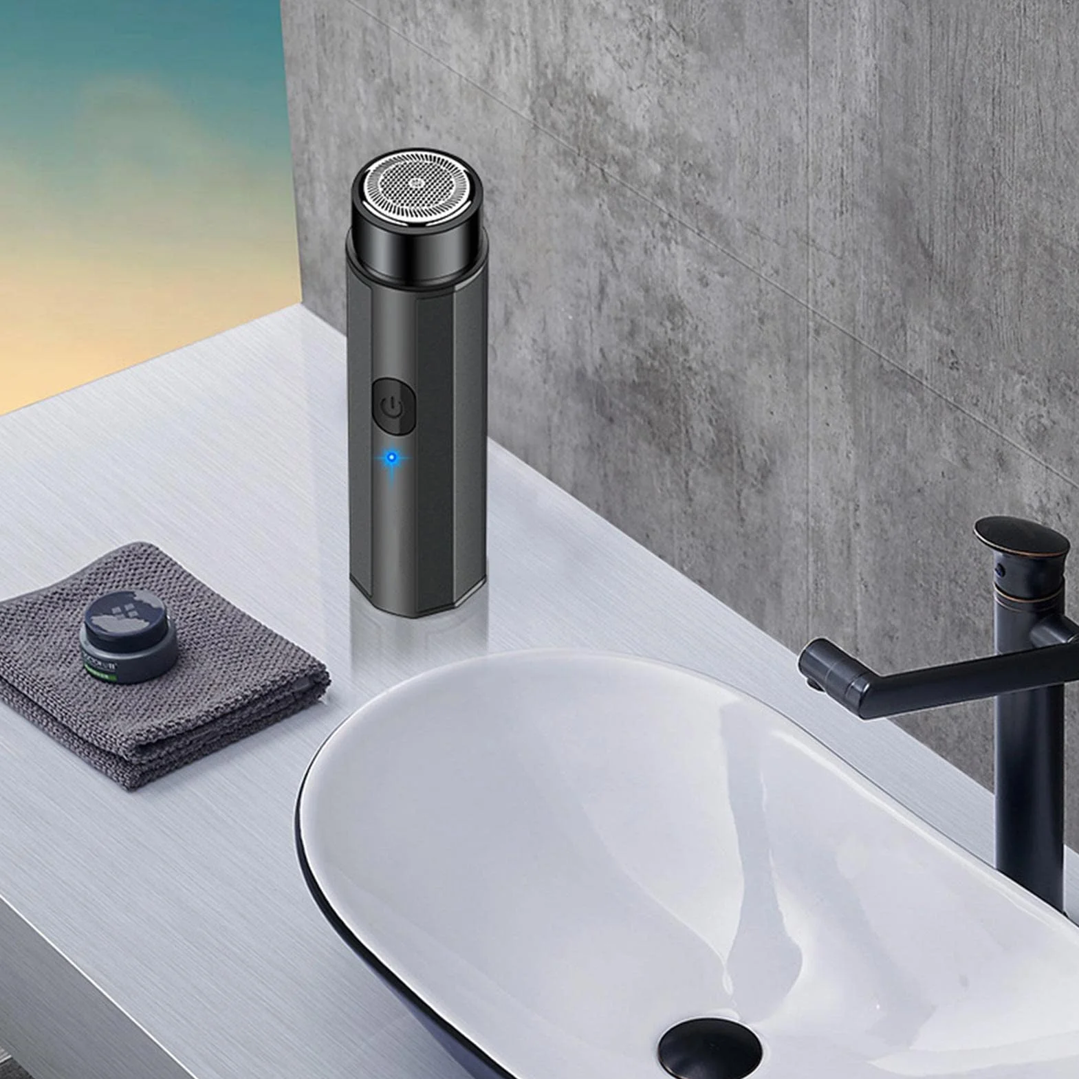 Mini rasoio portatile - rasoio elettrico compatto, trimmer di barba leggero | 12,7x2,25 cm dispositivo di toelettatura tascabile ricaricabile USB, macchina a rasatura a secco bagnato, viaggio con oper