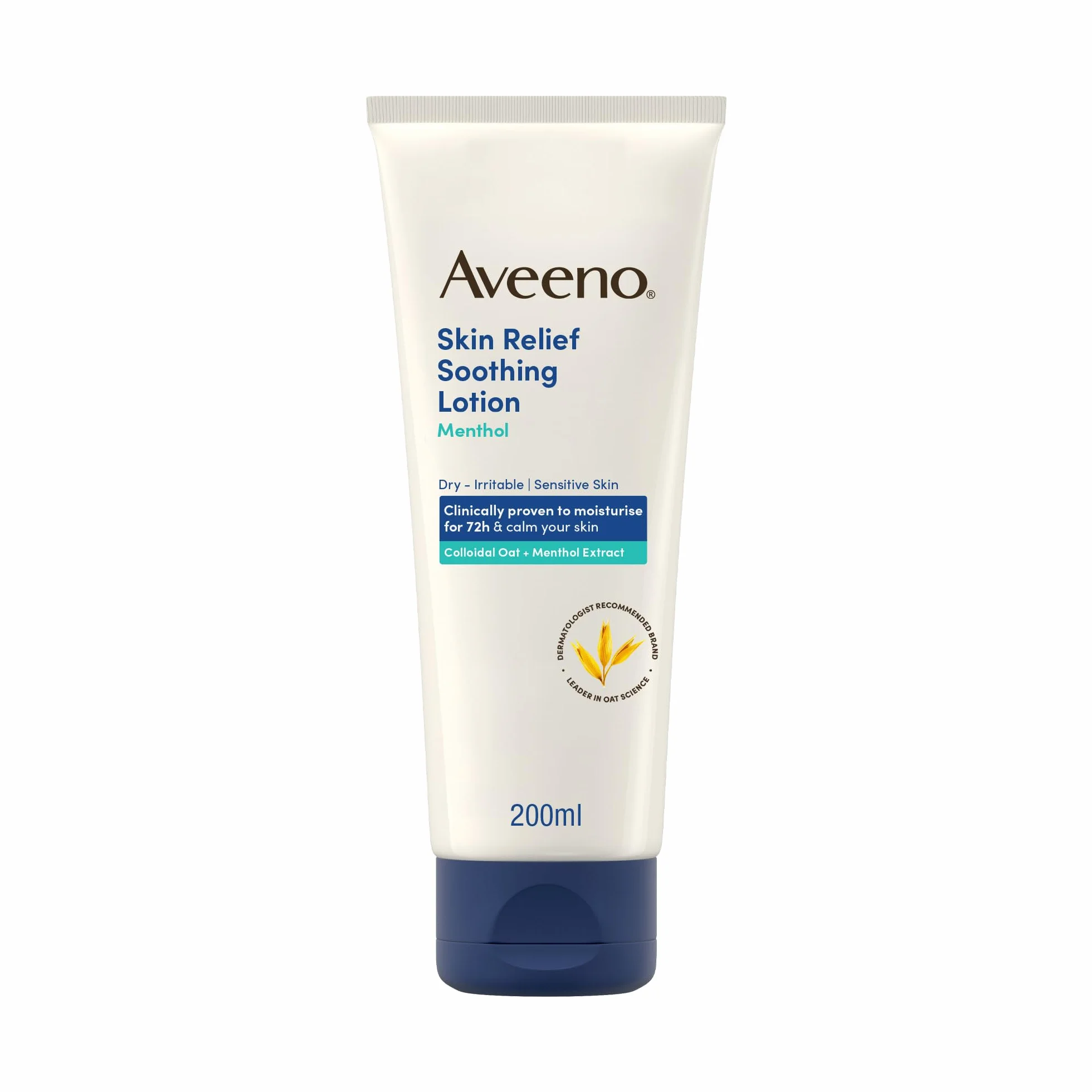 Aveeno Skin Relief Crema Corpo Idratante Lenitiva, Crema corpo con Mentolo e Avena Colloidale Prebiotica, Crema corpo idratante pelle secca e sensibile, 200 ml