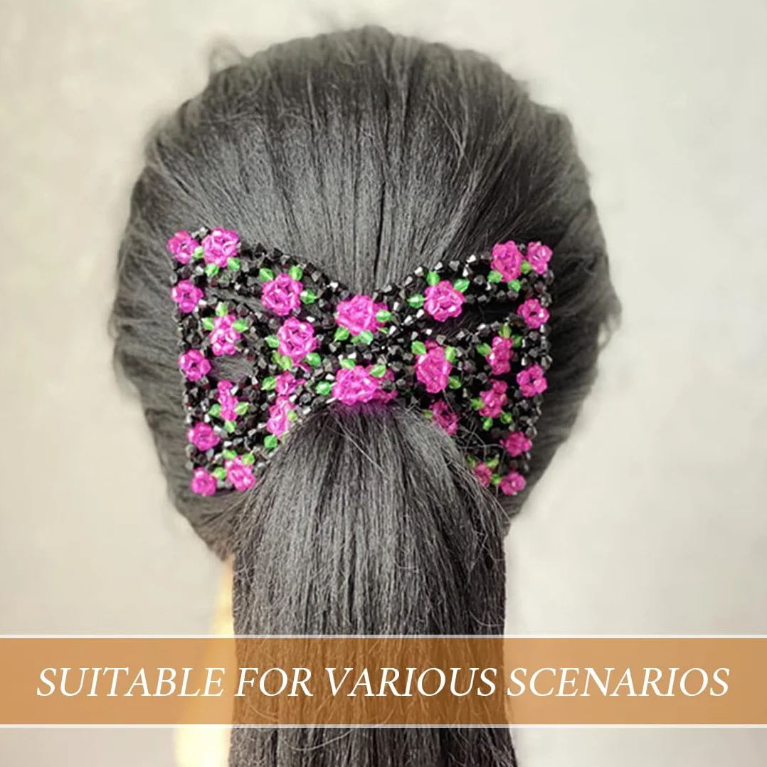2 Pcs Pettinini Fermacapelli a Fiore, Fermagli a Pettine per capelli magico, Elastico, Stretchy, Doppie Clip, Hair Comb Accessorio per Donne Ragazze