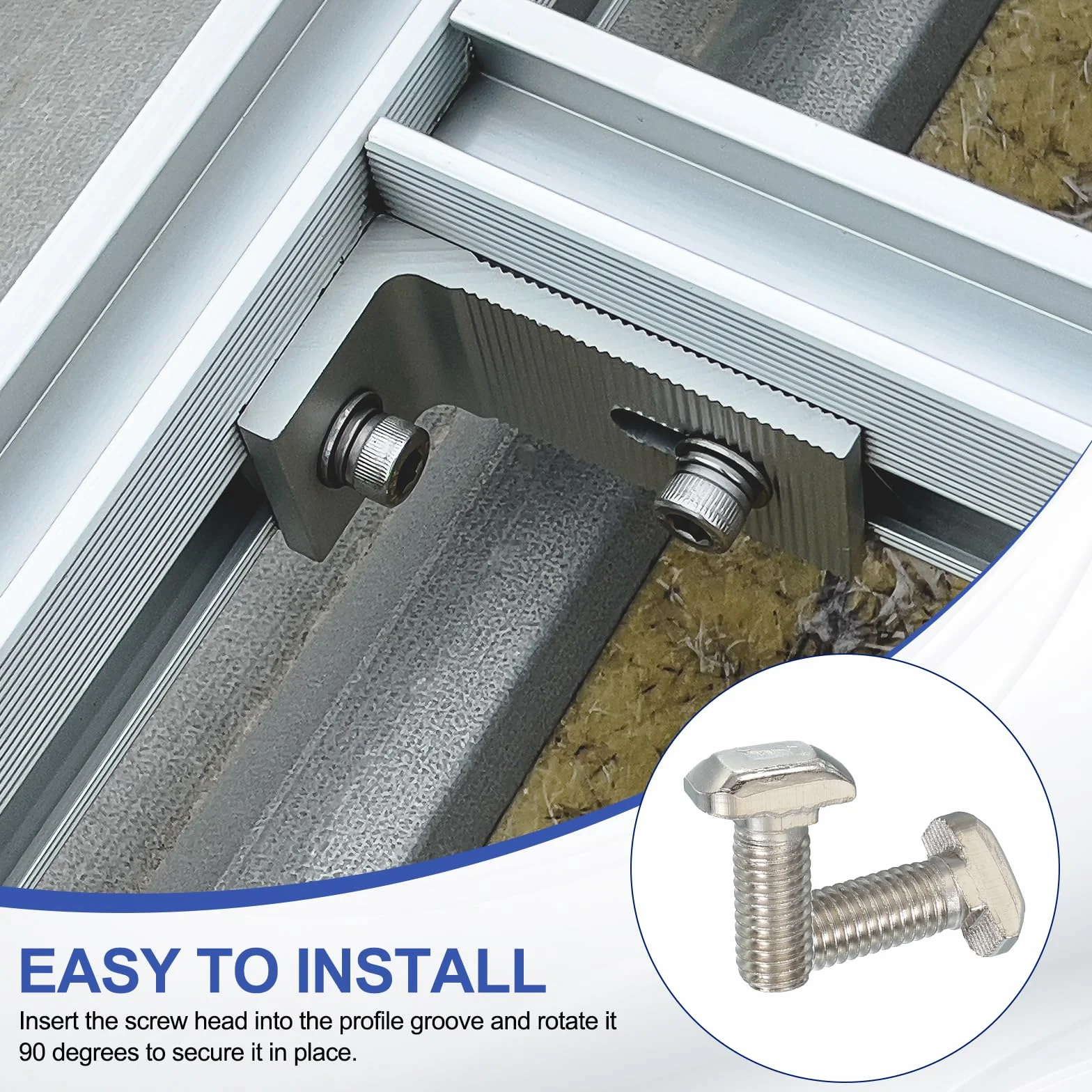 Bulloni a T-Slot M8 x 25 Mm 20Pz per Profilo Estruso Alluminio Serie 30, Argento