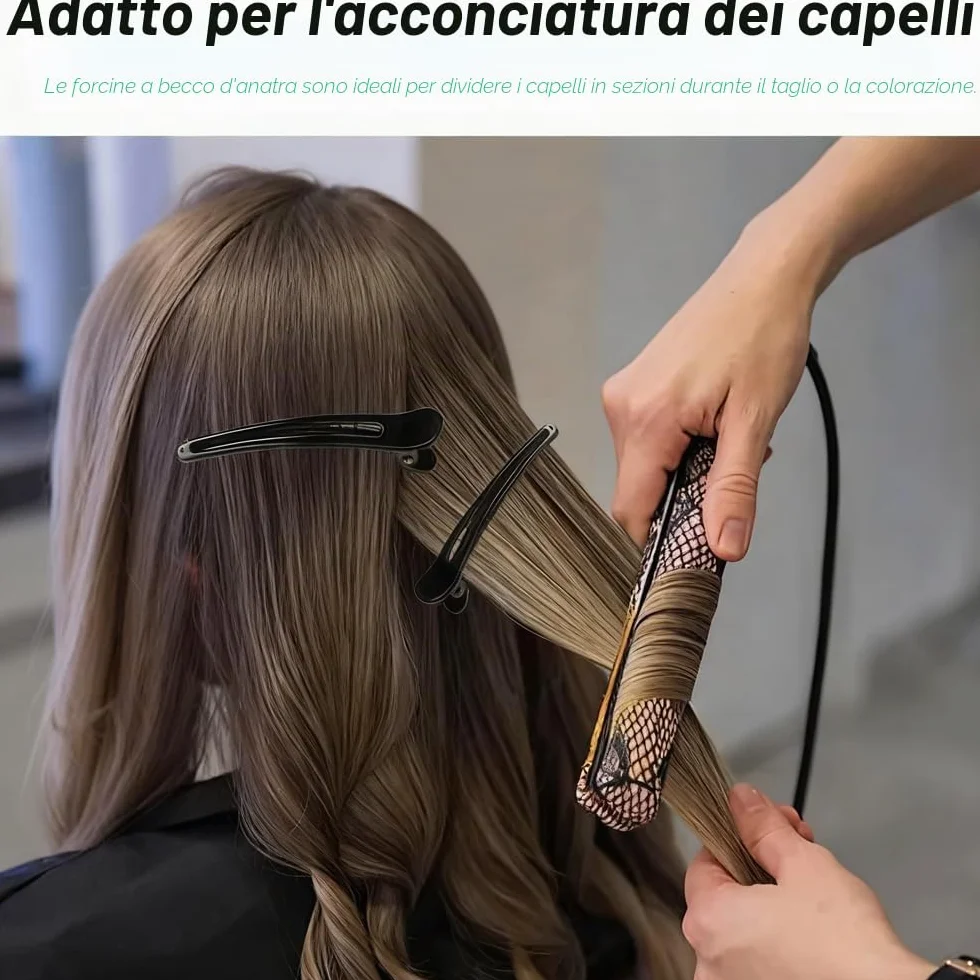 Aeuezxx Fermagli per Capelli Professionali, 6 Pezzi Fermagli per Capelli a Becco D'anatra, Capelli Styling Clip per Capelli, Forniture per Parrucchieri
