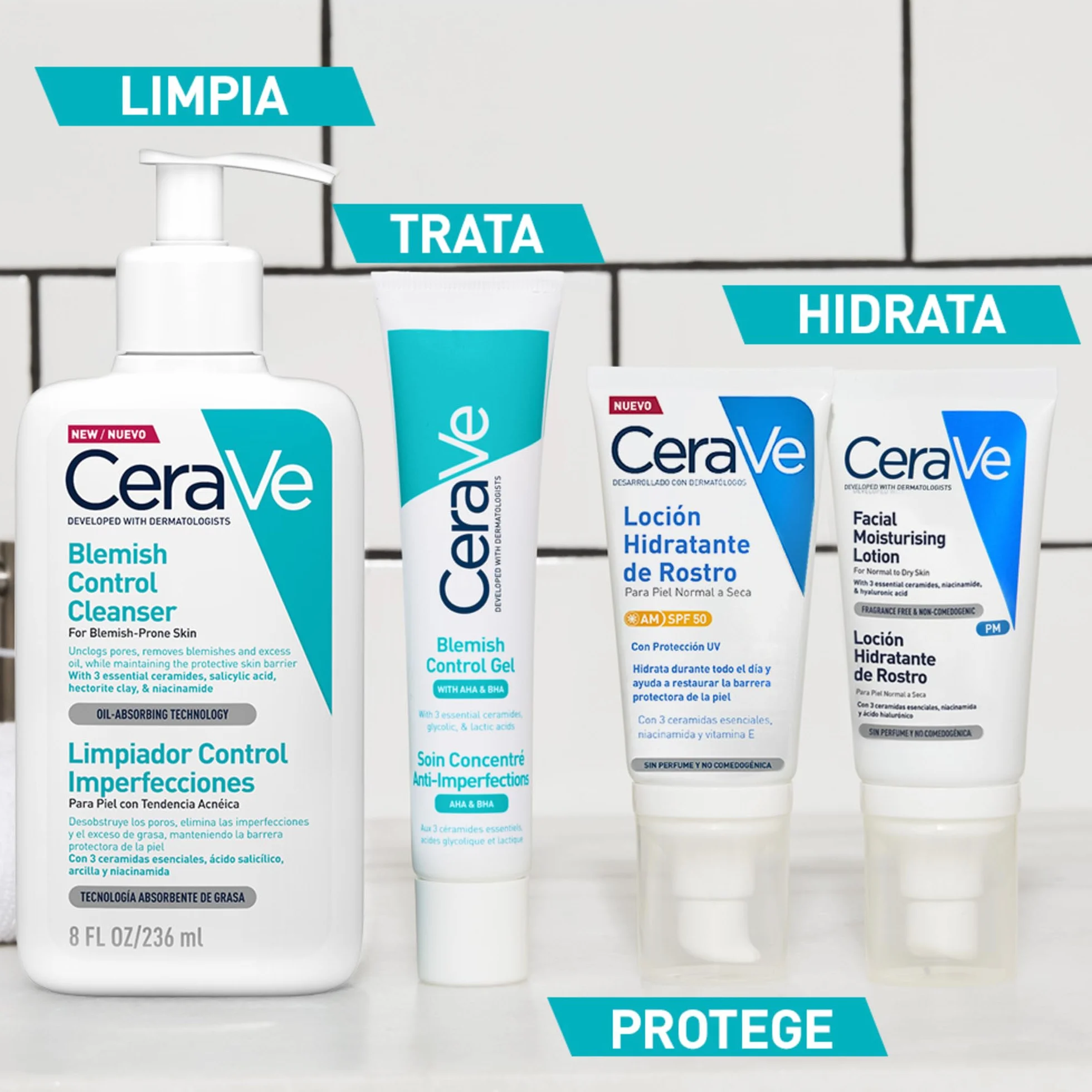 CeraVe Detergente Controllo Imperfezioni, Per Pelle Grassa con Tendenza Acneica, Azione Purificante, Imperfezioni Ridotte, Con Acido Salicilico e Argilla Purificante, 473 ml
