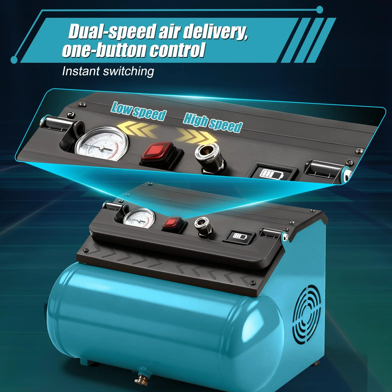 Compressore d'Aria 18V Compatibile Makita, Portatile 8L 8 Bar Senza Olio Brushless