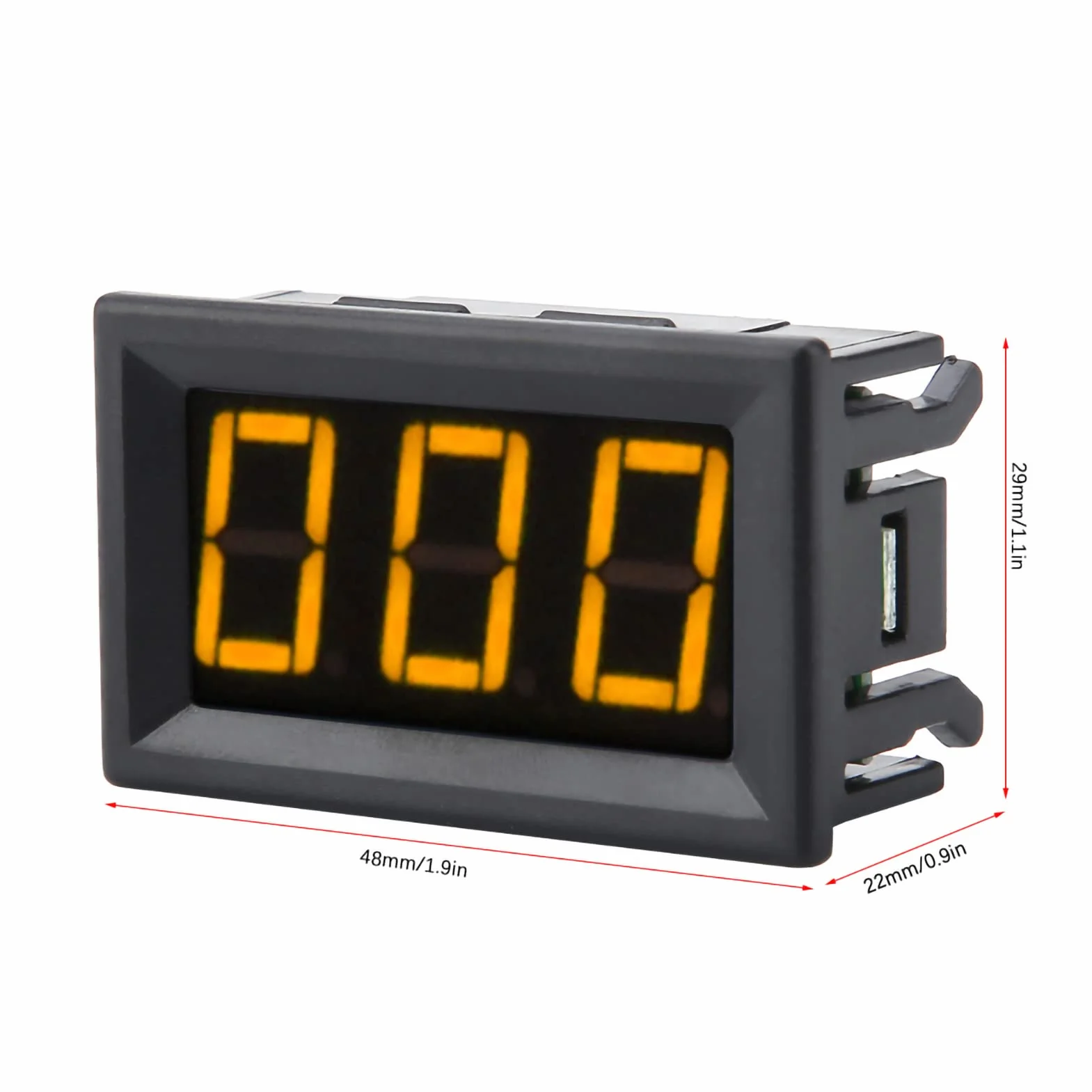 Amperometro digitale Alta precisione 3 cifre Modulo rivelatore di corrente Amp Monitor di misurazione Pannello di misurazione DC 0-1A (Giallo)
