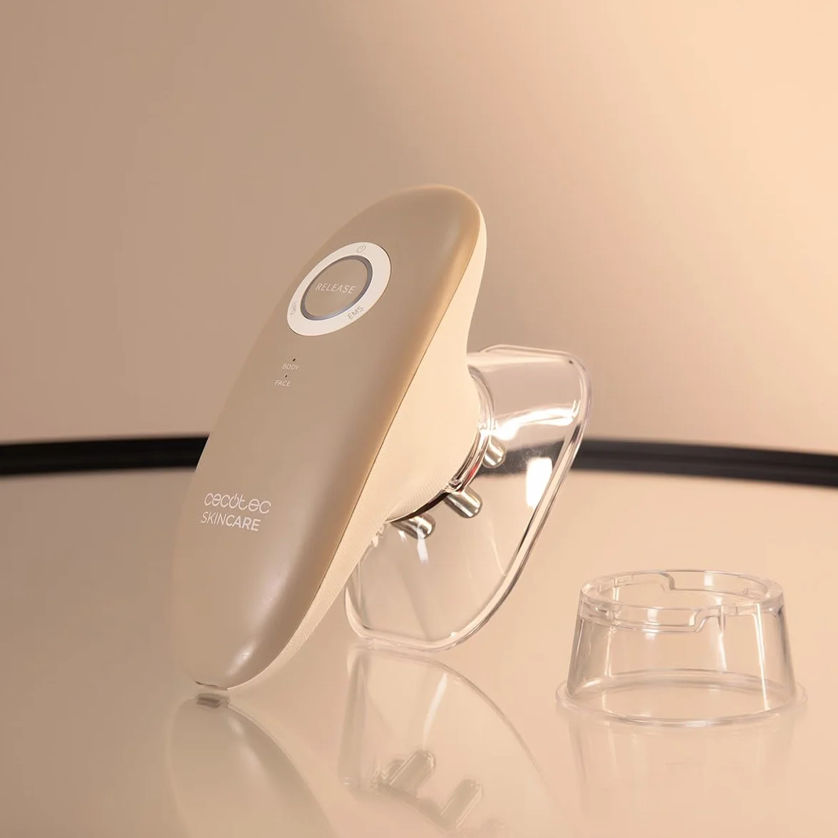 Cecotec Massaggiatore Anticellulite SkinCare Push Up Suction. 3 Modalità: EMS, Corpo e Viso, Funzione Aspirazione, Luce Rossa, 2 Testine, 3 Intensità, 60 Min, Pelle Tonica, Effetto Lifting Immediato