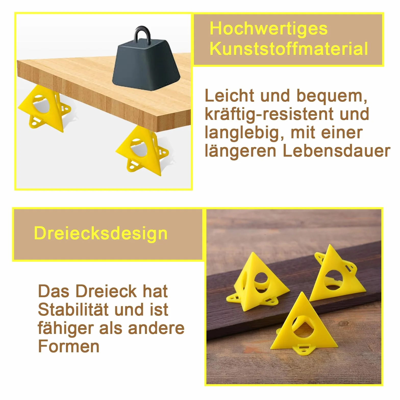 Supporti a Piramide per Pittore 40 Pezzi Giallo Cono Tela Triangolo di Vernice Legno Mobili Stand
