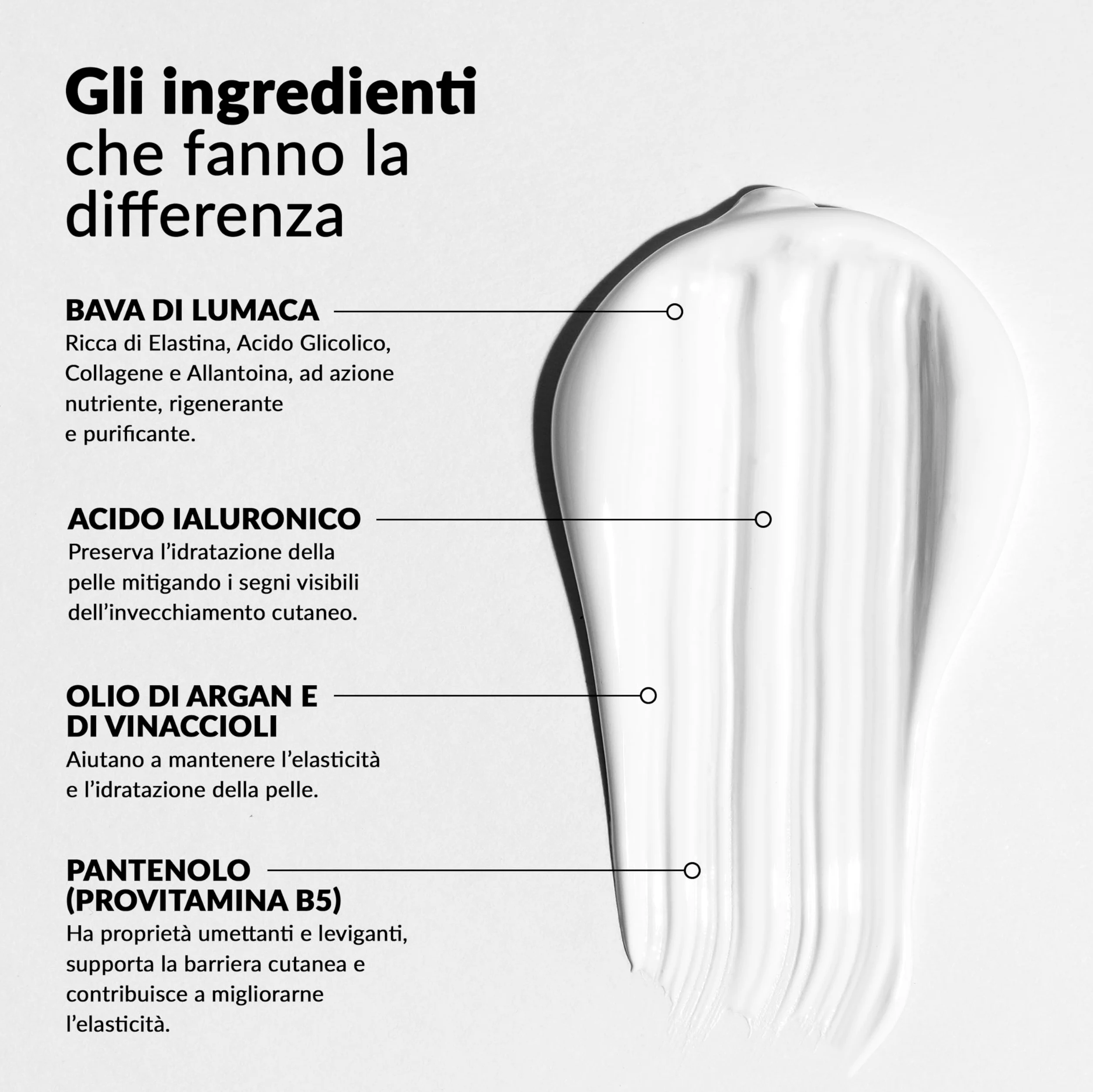 Nuvò - Crema Viso Antirughe con Bava di Lumaca Bio 72%, Anti Aging, 50 ml | con Acido Ialuronico, Olio di Argan, Vitamina C ed E, Crema Idratante Viso ideale per Contrastare le Rughe, Made in Italy