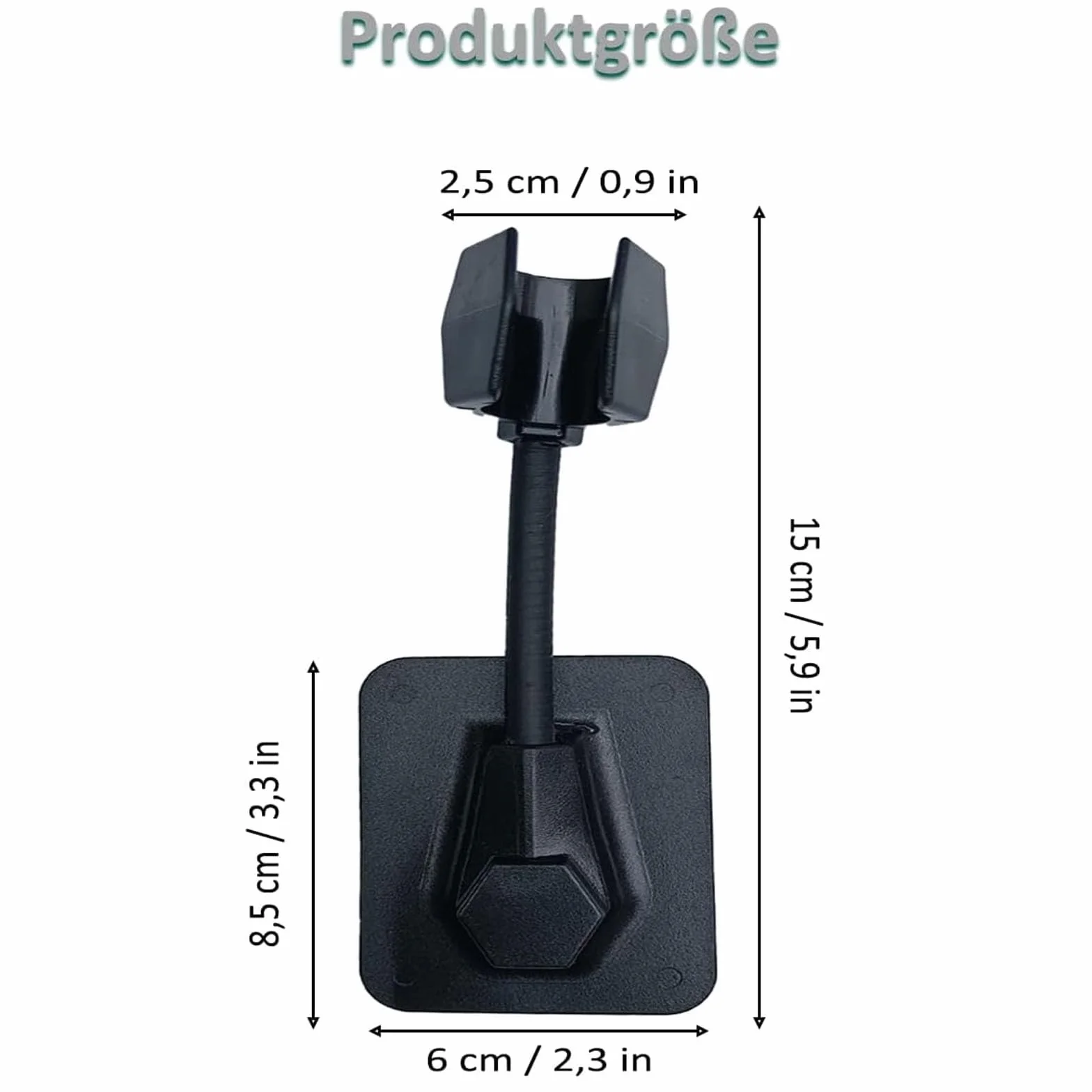 Staffa Supporto Doccia Regolabile 360º, Supporto Soffione No Punch, Senza Foratura, Nero