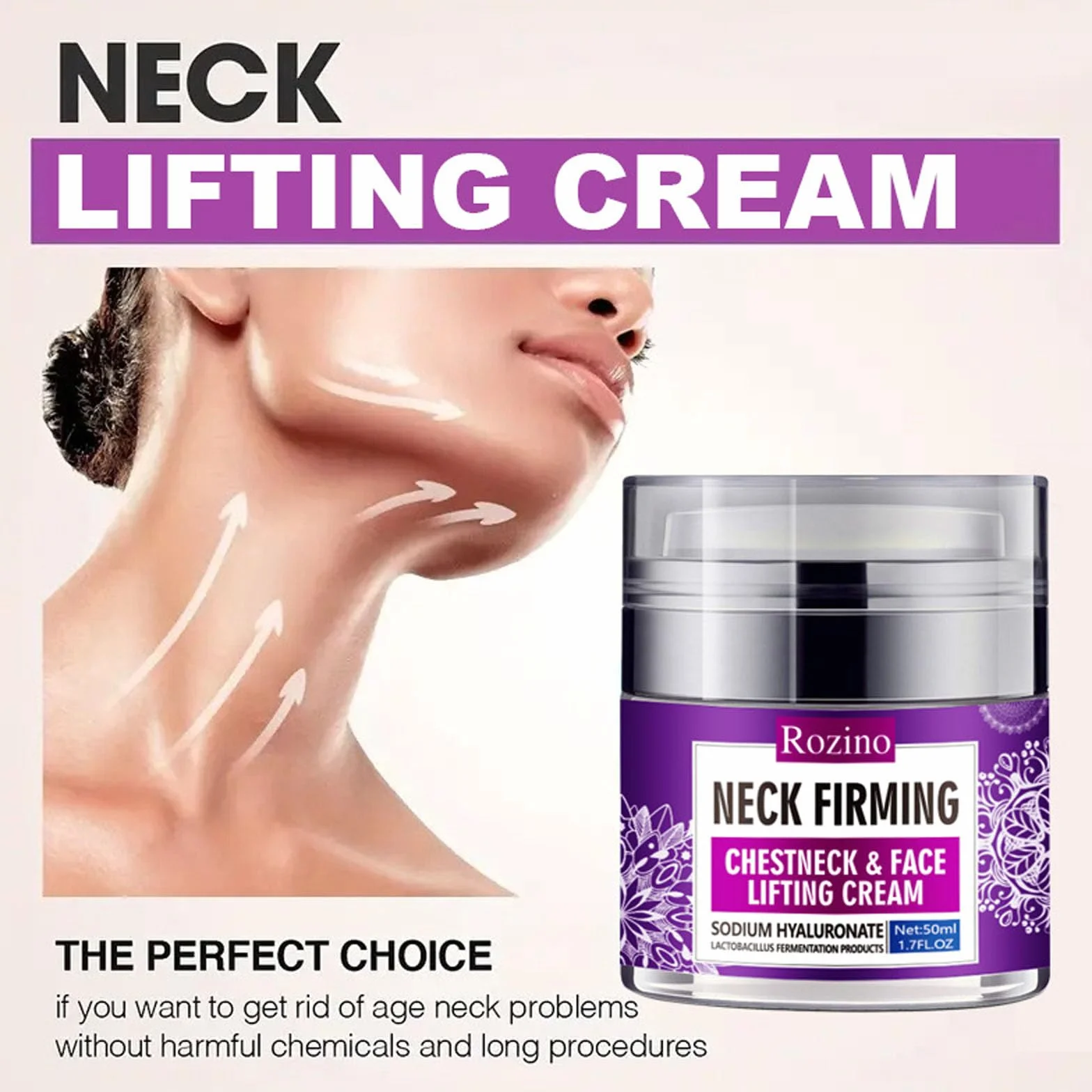 Collagen Face & Neck Tightening Cream, Neck Firming Cream for Reduce Double Chin Neck Firming and Lifting Anti Wrinkle Neck Moisturizer Cream Firm Repair Sagging Skin