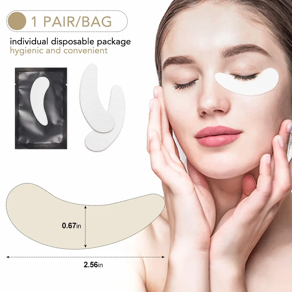 50 paia Cerotti per Estensioni Ciglia Eyelash Pads Ciglia Pads Patch per Estensioni delle Ciglia Patch per Ciglia Eye Patches for Eyelash Extension(Willowleaves Black)