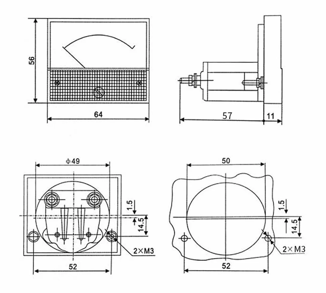Amperometro Analogico DC 0-30mA 85C1 Pannello Corrente Tester Gauge