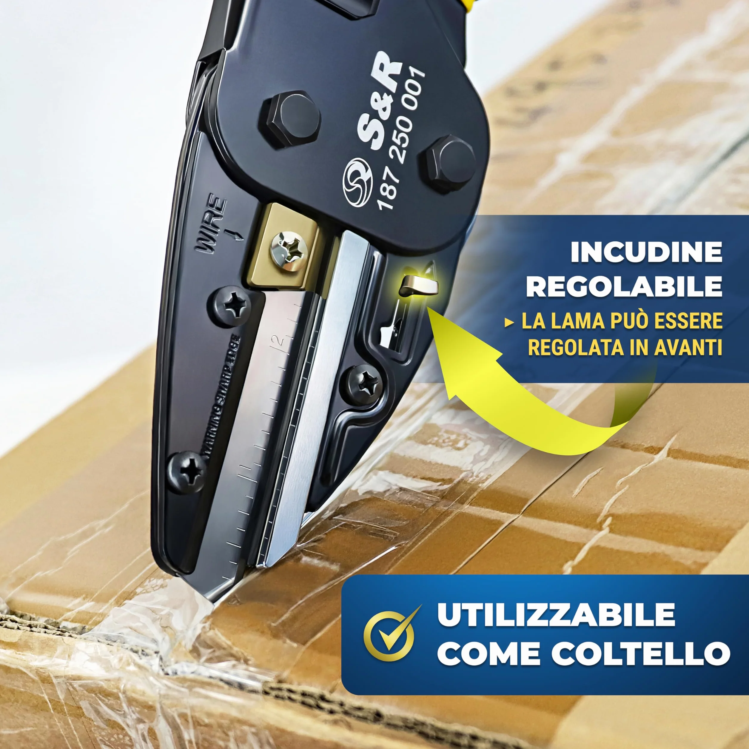 S&R Forbici Elettricista Cesoie Multiuso Cavi Gomma Cuoio Plastica