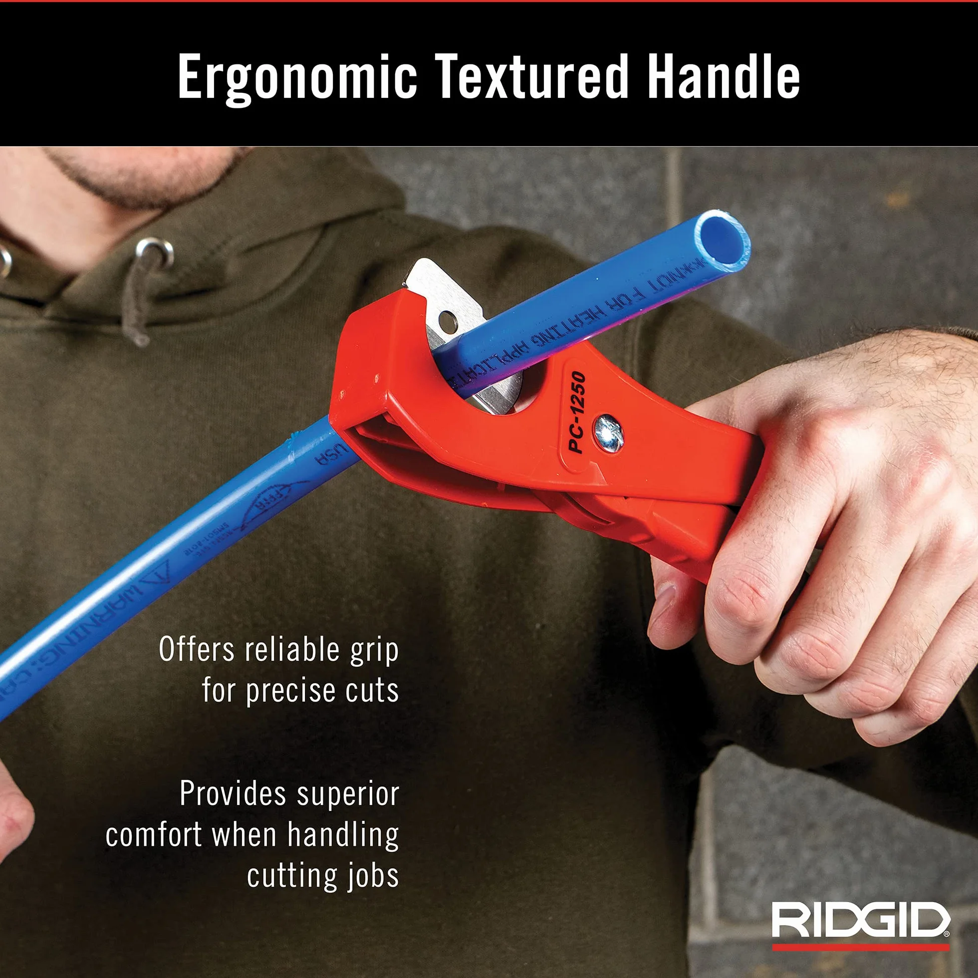 RIDGID PC-1250 Tagliatubi a Singolo Scatto per Tubi di Plastica 3-41 mm