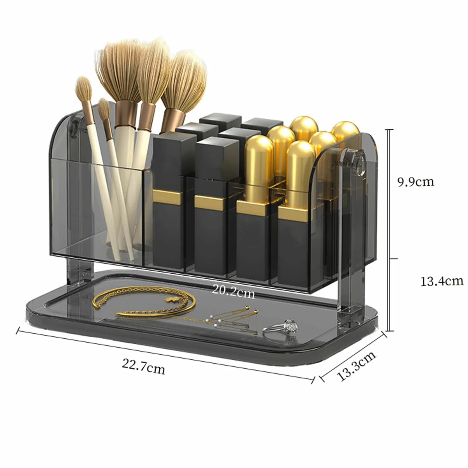Organizzatore cosmetico trasparente Porta pennelli for cosmetici Porta rossetto Organizzatore for cancelleria da scrivania Acrilico trasparente 1 pz(Clean)