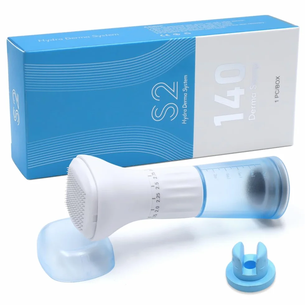 Microneedling Derma Stamp S2 140 pin con serbatoio sierico, 0-3 mm, sistema di microinfusione regolabile per la pelle del viso, crescita dei capelli (senza serum)