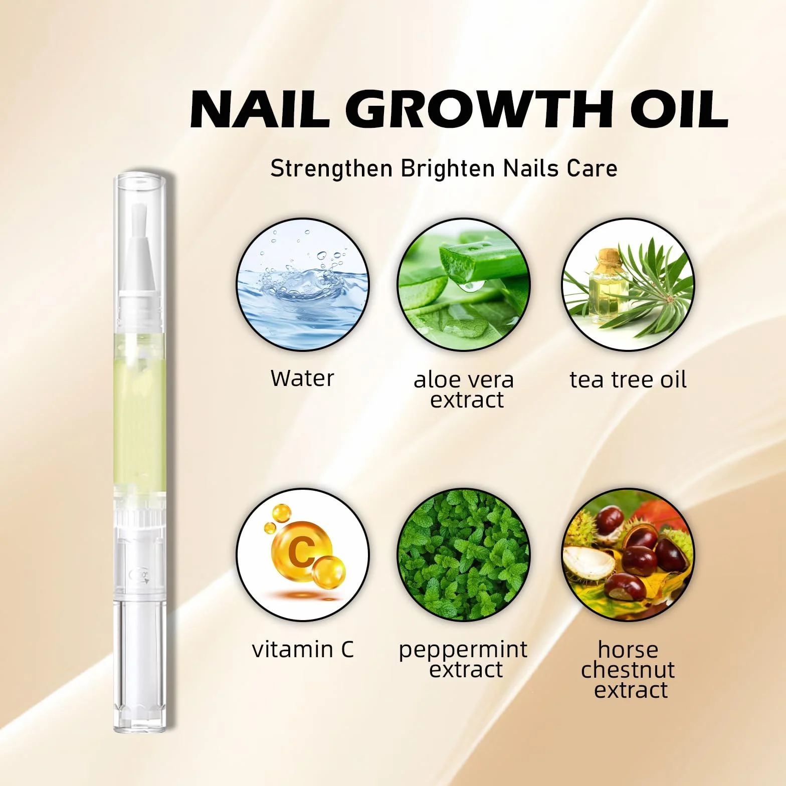 5 pezzi Anperio Nail Growth Pen, Cosmetics Stem Cell Nail Growth Pen, Nail Growth Oil Pen per idratare rafforzare illuminare, siero di olio per cuticole per rafforzare le unghie idratare (5 pezzi)
