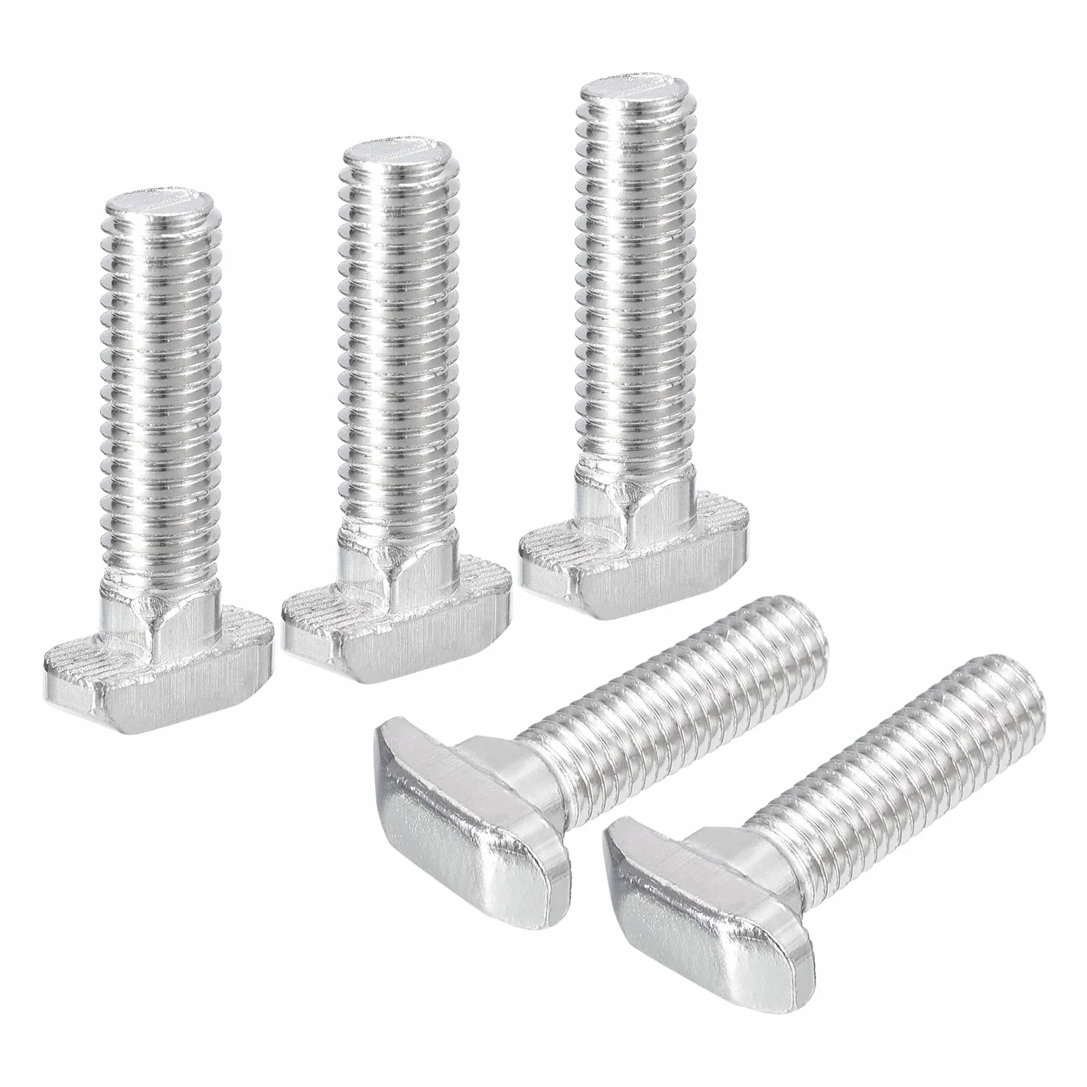 QUARKZMAN 20pz Bulloni a T-Slot M8 x 35mm Testa a Martello per Profilo Alluminio Serie 4040, Acciaio Carbonio Nichelato, Argento