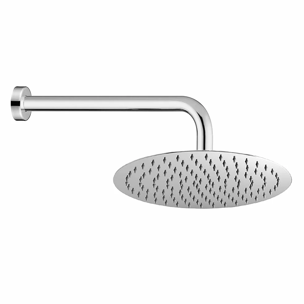 Inbagno Soffione Doccia Braccio Parete Acciaio Inox 304 Rotondo Ugelli Anticalcare