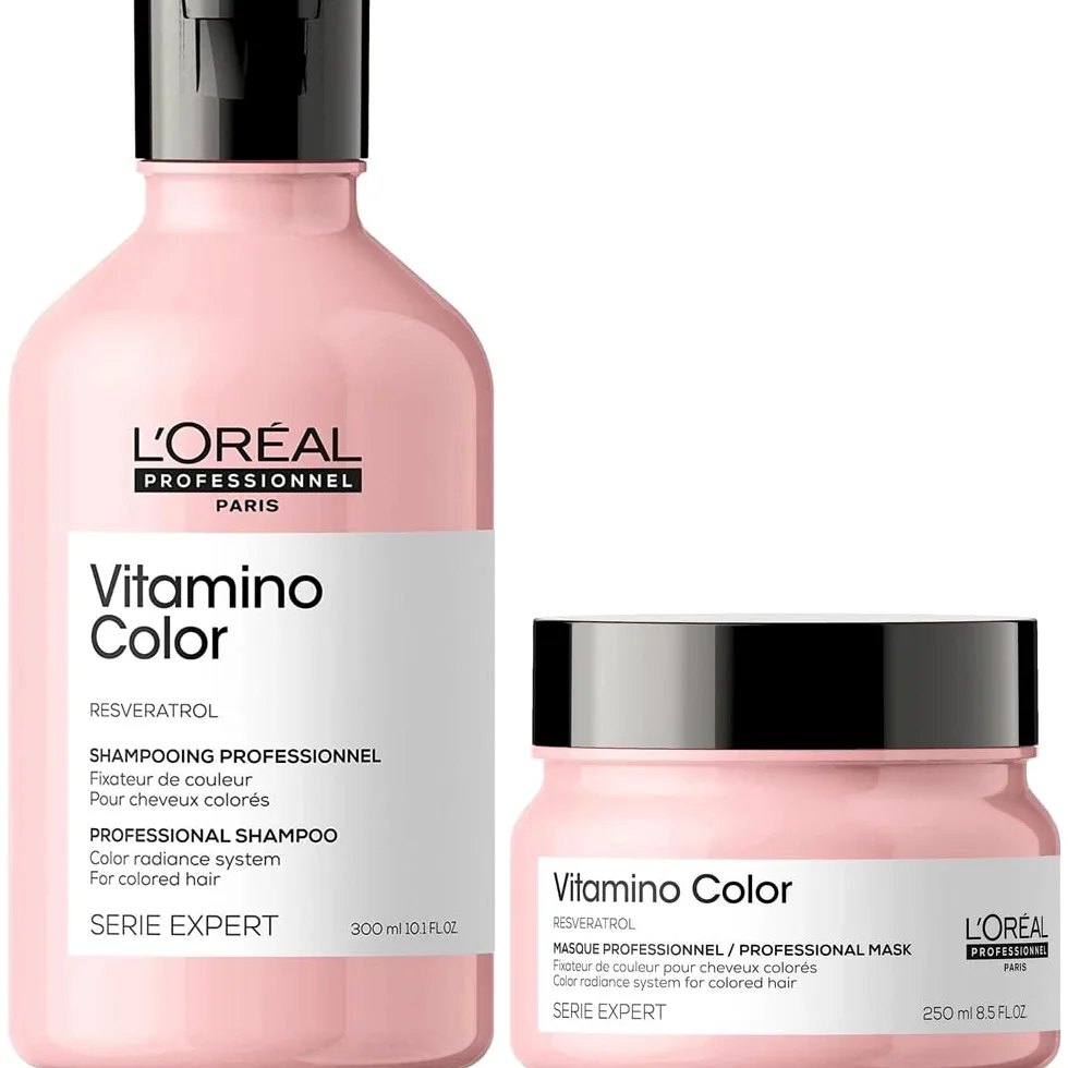 L'Oréal Professionnel Paris | KIT Shampoo Vitamino Color 300 ml + Maschera 250 ml | Routine Anti-Sbiadimento per Capelli Colorati
