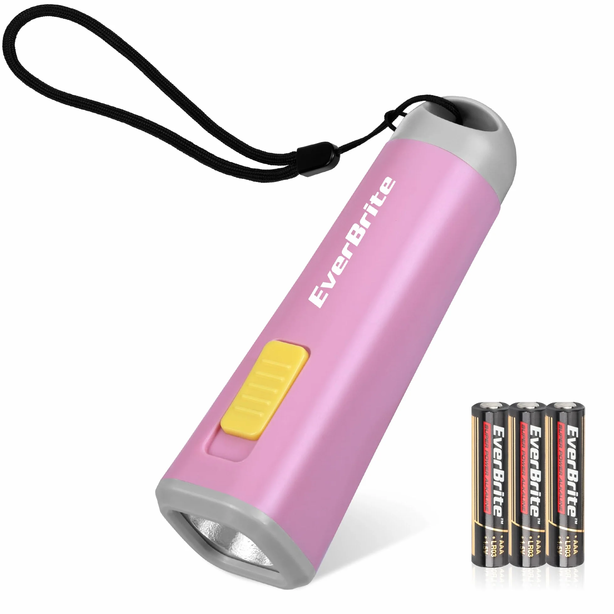 EverBrite Mini Torcia LED Rosa 46g Luce Gialla Calda 3 Batterie AAA Incluse
