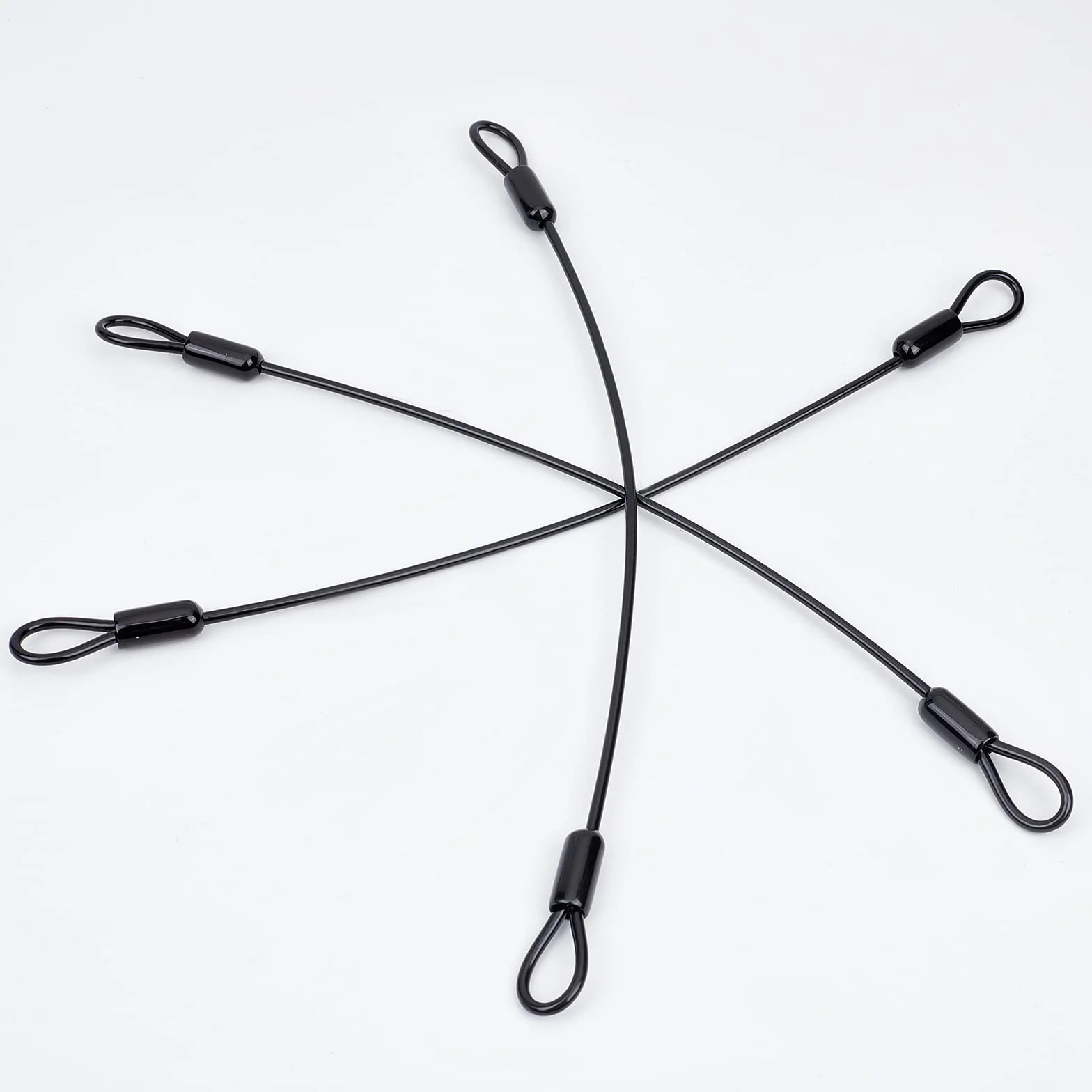 GORGECRAFT Acciaio Inossidabile Cordino di Sicurezza Cavo con Doppie Estremità Ad Anello Rivestita in Plastica Lucchetto 6-Pack