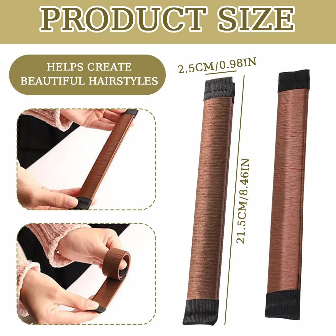 2 Pezzi Chignon per Ciambella, Chignon Facile Per Capelli Chignon Bun Maker, Fashion Hair Styling Clip Hairstyle DIY Tool per Ragazza Donne,accessori capelli,French Twist Accessori Capelli