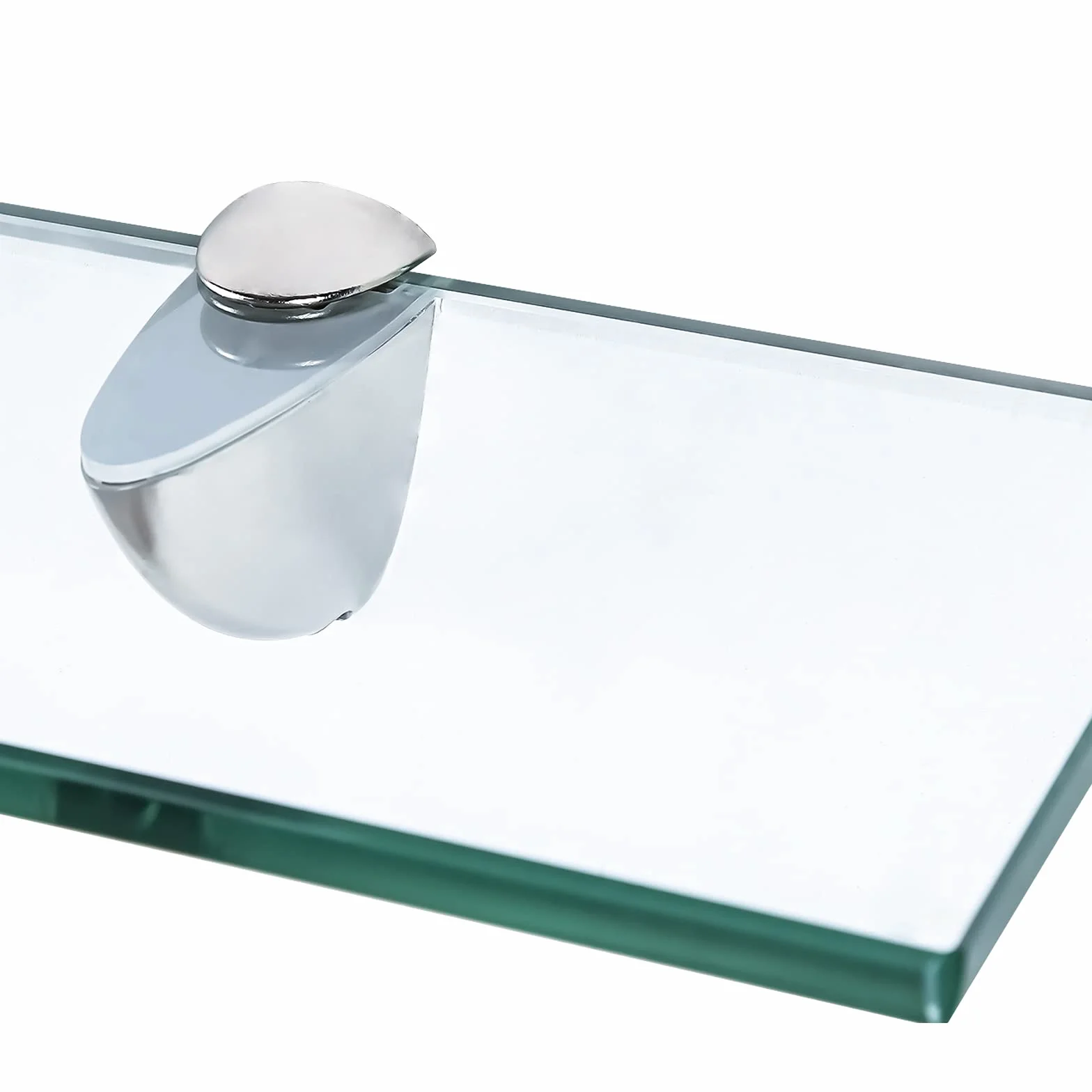 Randaco Mensola in vetro trasparente 8mm ESG vetro di sicurezza con supporto a parete per bagno