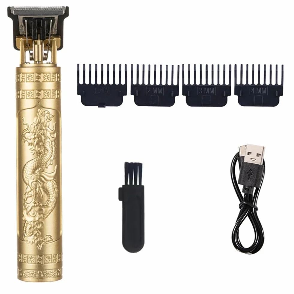 Rasoio per Taglio di Capelli per Uomo Ricarica Rasoio per Adulti Elettrico Vintage Clipper Rasoio per Casa Ricarica USB Barbiere B