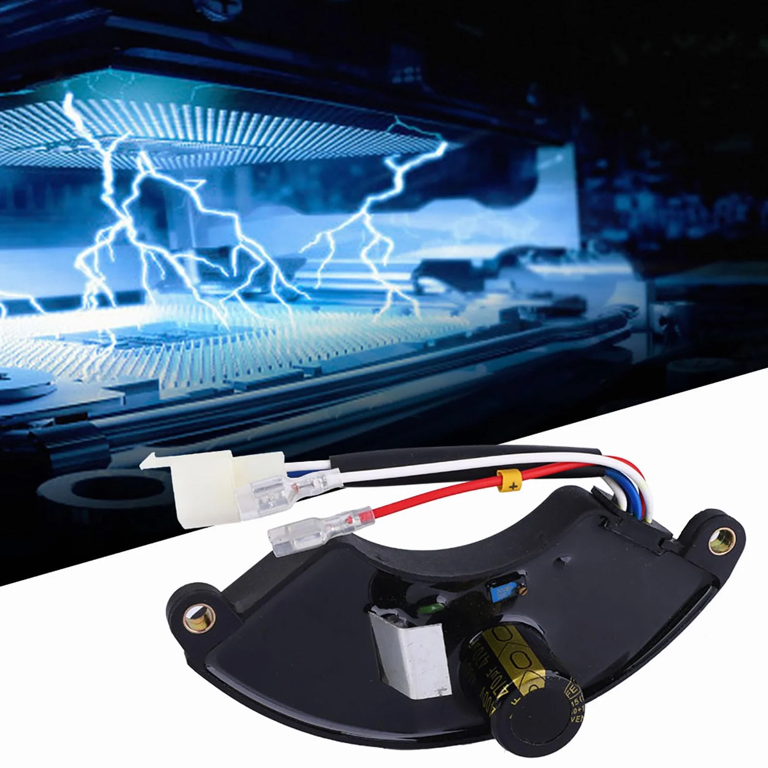 Regolatore Tensione AVR 400V 470uF 5000W per Generatore Benzina 168F Nero