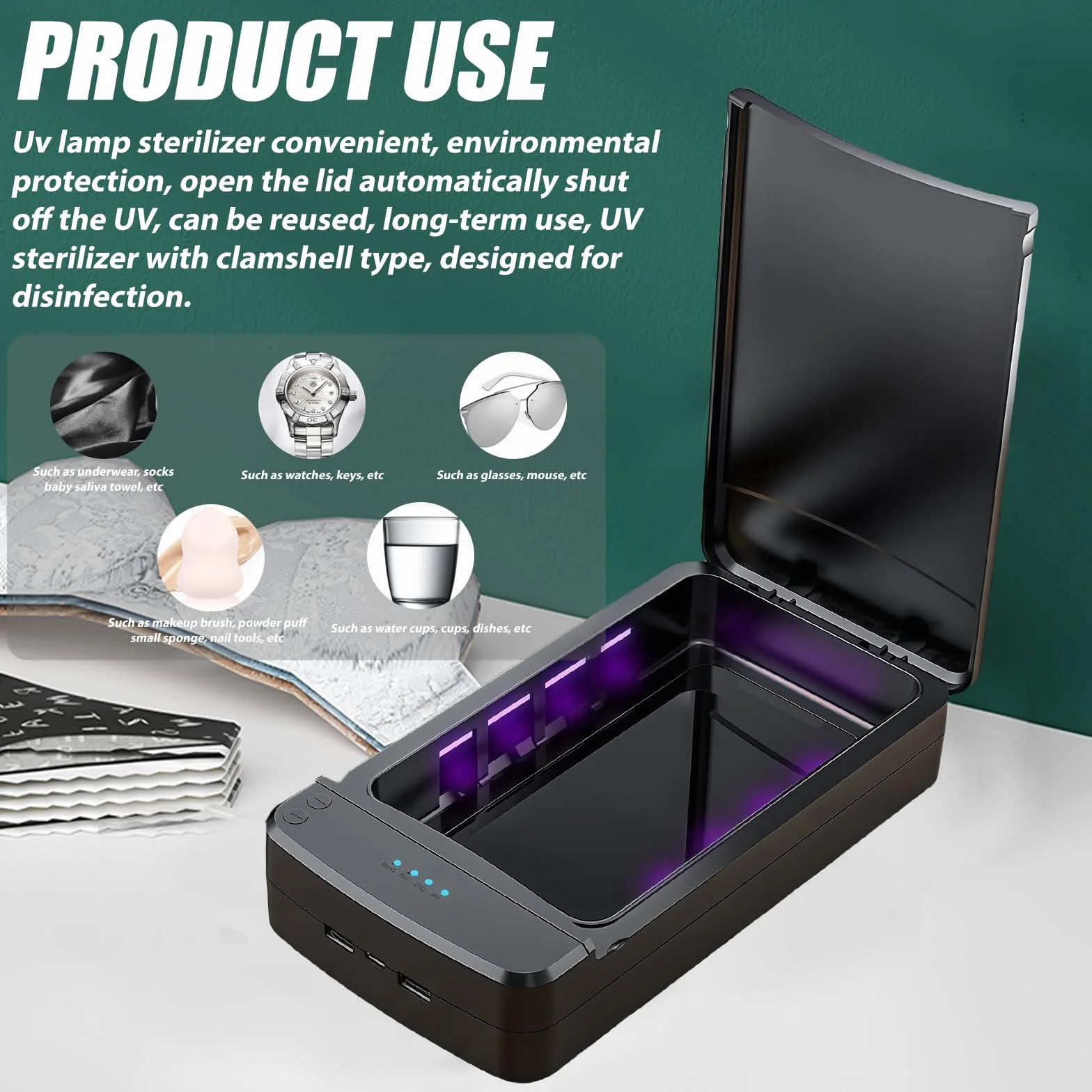 Scatola professionale per nail art sterilizzatore: WIYETY UV lampada sterilizzatore, disinfettante professionale UV con funzionamento silenzioso, adatto per utensili per unghie e saloni di unghie