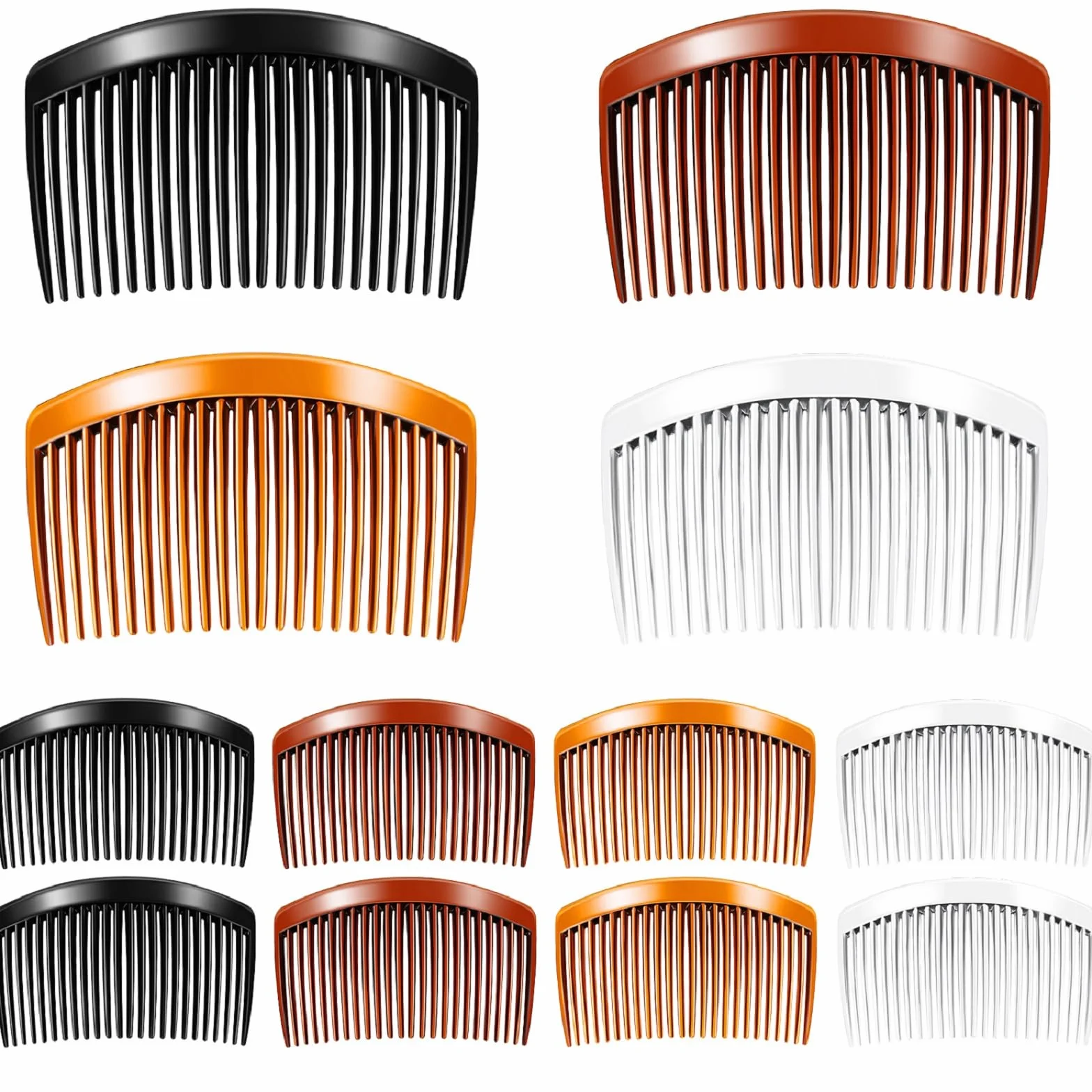 12 Pezzi Pettine per Capelli Laterali in Plastica Pettine Francese Fermagli per Capelli Decorativi Pettini Fermacapelli Accessori per Capelli Fini Donne(23 Denti)
