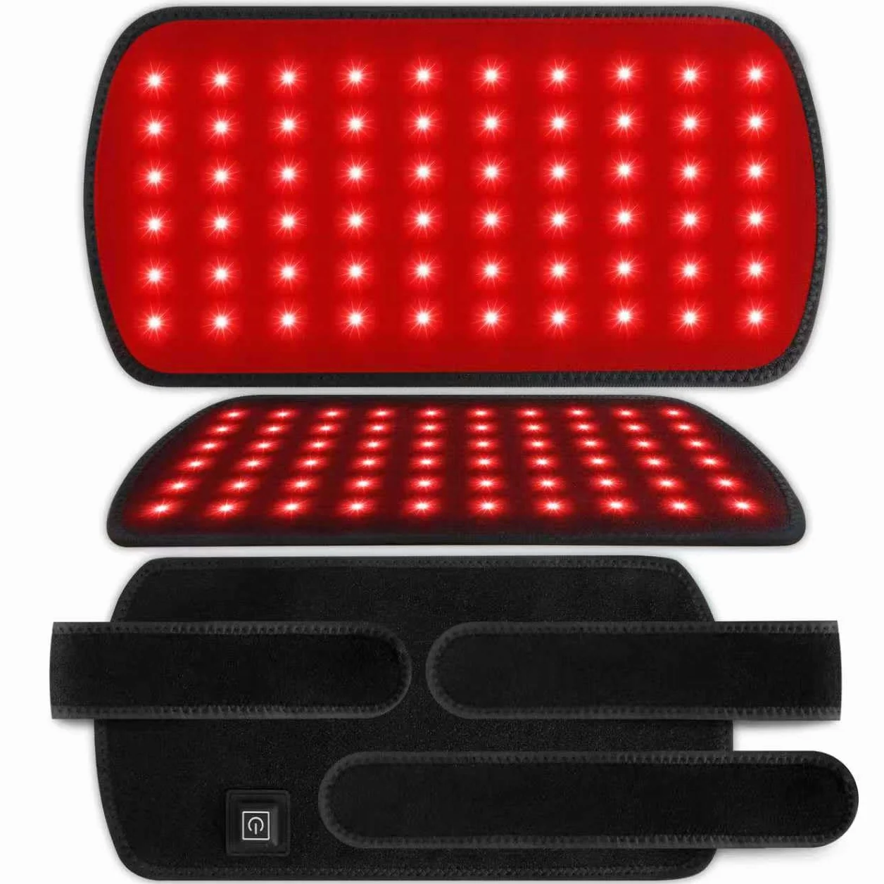 Fascia Terapia a Luce Rossa, Luce Infrarossa Corpo, LED Triple-Chip 660nm 850nm, Fascia Riscaldante Schiena e Ginocchia, Dispositivo Portatile, Regalo Benessere Uomo Donna