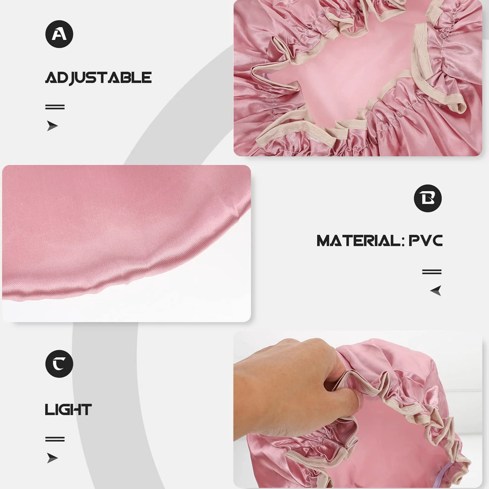 FRCOLOR 12pezzi Cuffie Impermeabili Cuffie Per Peva Rosa Grigio Blu Per Spa e Trattamenti