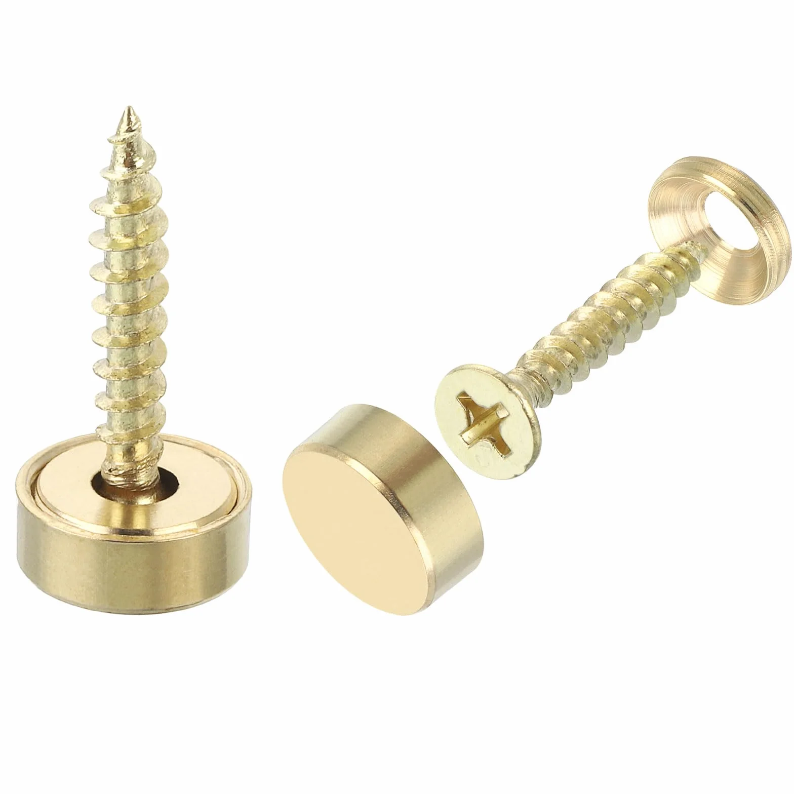 QUARKZMAN Viti Decorative in Ottone 12 mm per Specchio, Fissaggio Mobili, Oro