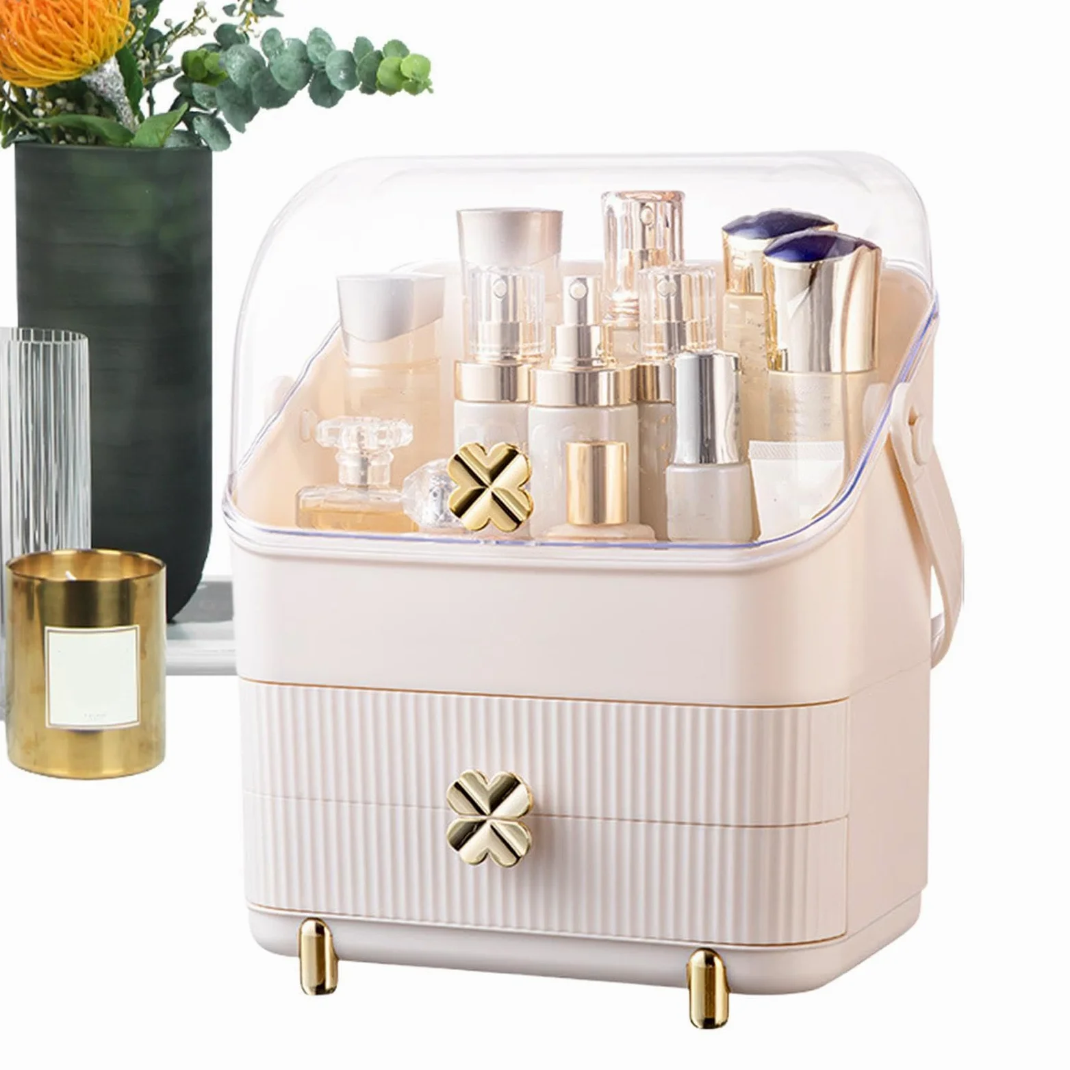 Generico Organizer Trucchi Da Tavolo Espositori Per Pennelli Cosmetici | Grande organizer makeup impermeabile antipolvere coperchio trasparente Per Cucina Toeletta Bagno