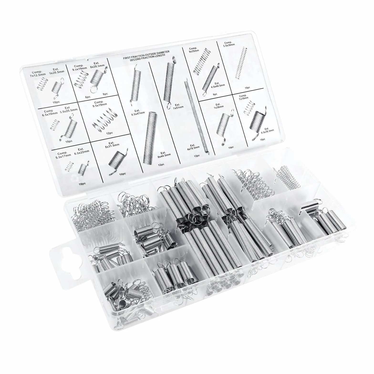 Kasanni 200 Pezzi Molle Compressione Kit Molle Assortite Trazione 20 Misure