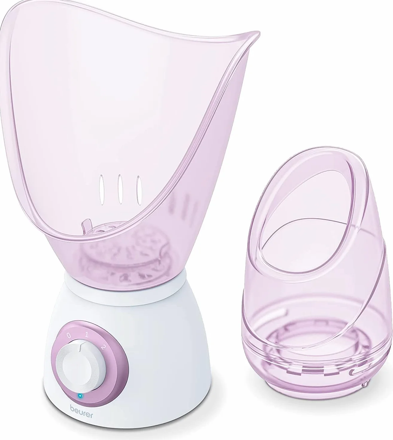 Beurer FS 60 Sauna per il Viso Multifunzione 3 in 1, Pulizia del Viso, Aromaterapia e Inalazione con Serbatoio per Essenze Profumate, 2 Livelli di Potenza e Bicchiere Graduato