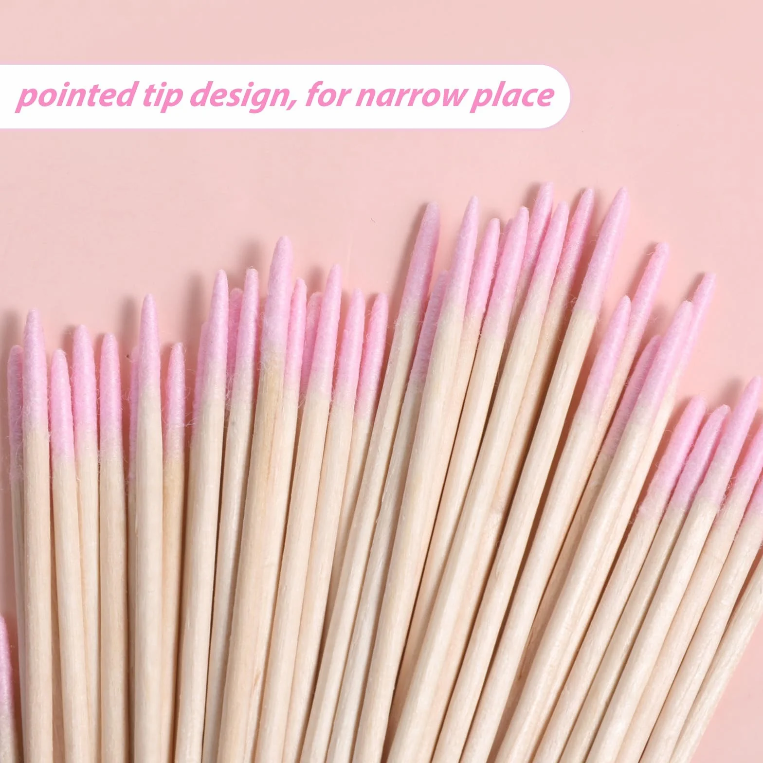 300 tamponi di cotone a punta di precisione, bastoncini per rimuovere lo smalto per unghie, applicatori per microblading, con manico in legno, tamponi di cotone a punta per rimuovere lo smalto per