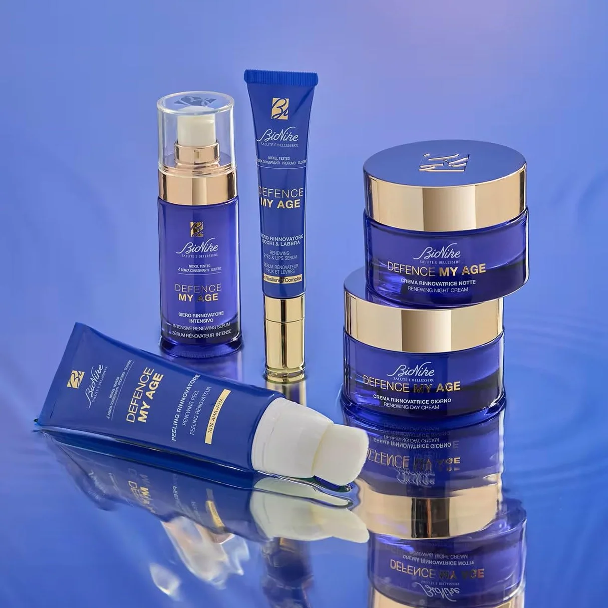 BioNike Defence My Age - Peeling Viso Rinnovatore Antirughe, Effetto Perfezionante in 10 Minuti, Esfoliante con Alfa e Poli-idrossiacidi, Stimola il Rinnovamento Cutaneo, Texture in Gel Fresca, 50ml