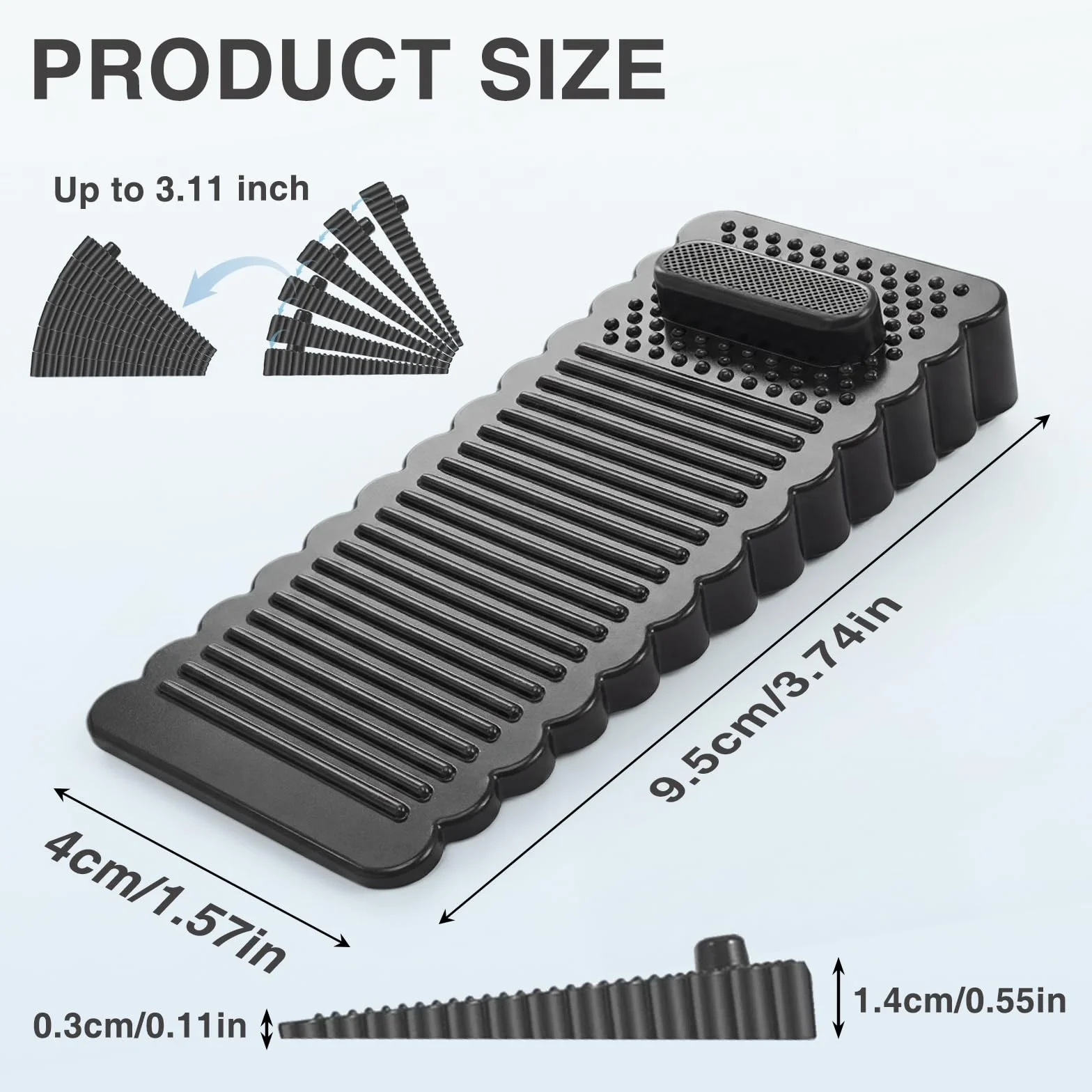 Oderra Cale Porta Pavimento in PVC 6 Pezzi Regolabile in Altezza - Nero