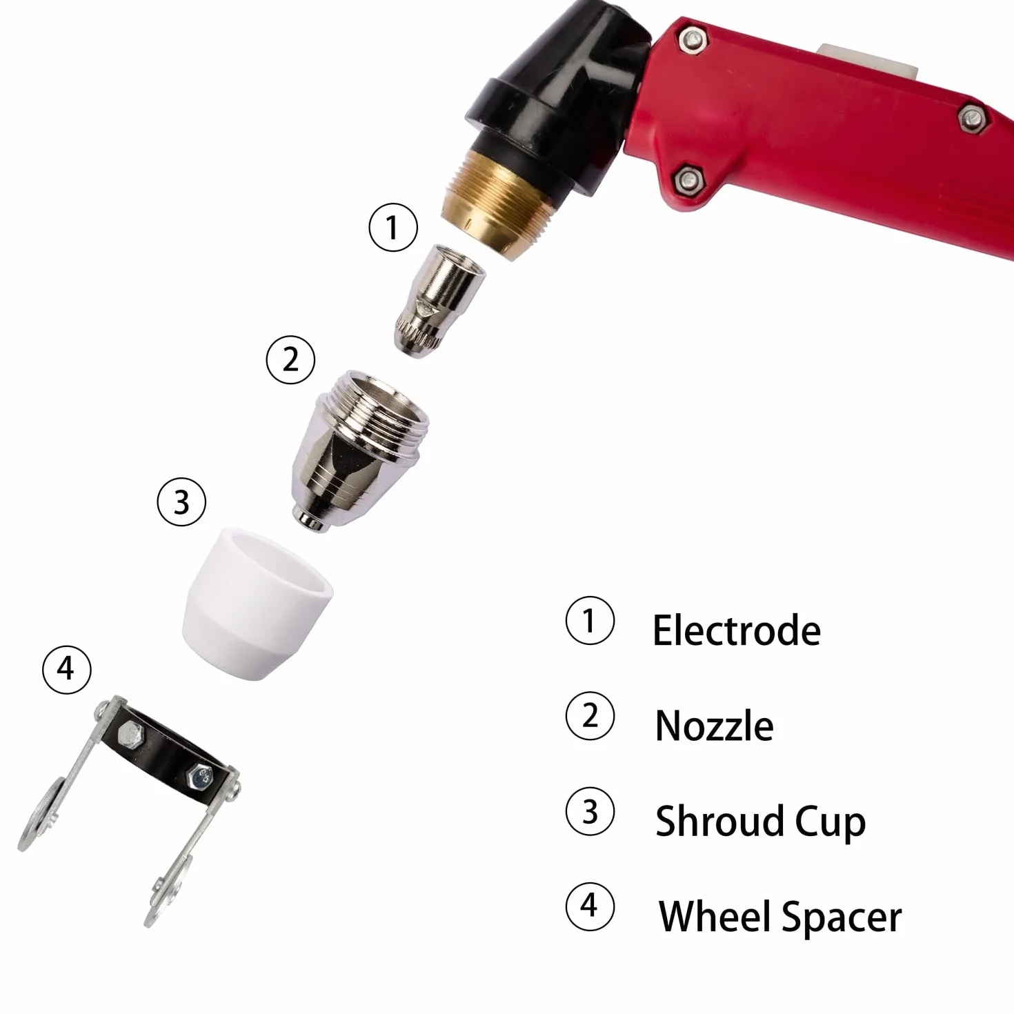 Elettrodi per Ugello Plasma P80 KERUE, Kit 45 Pezzi, Punta 1.5, 80Amp