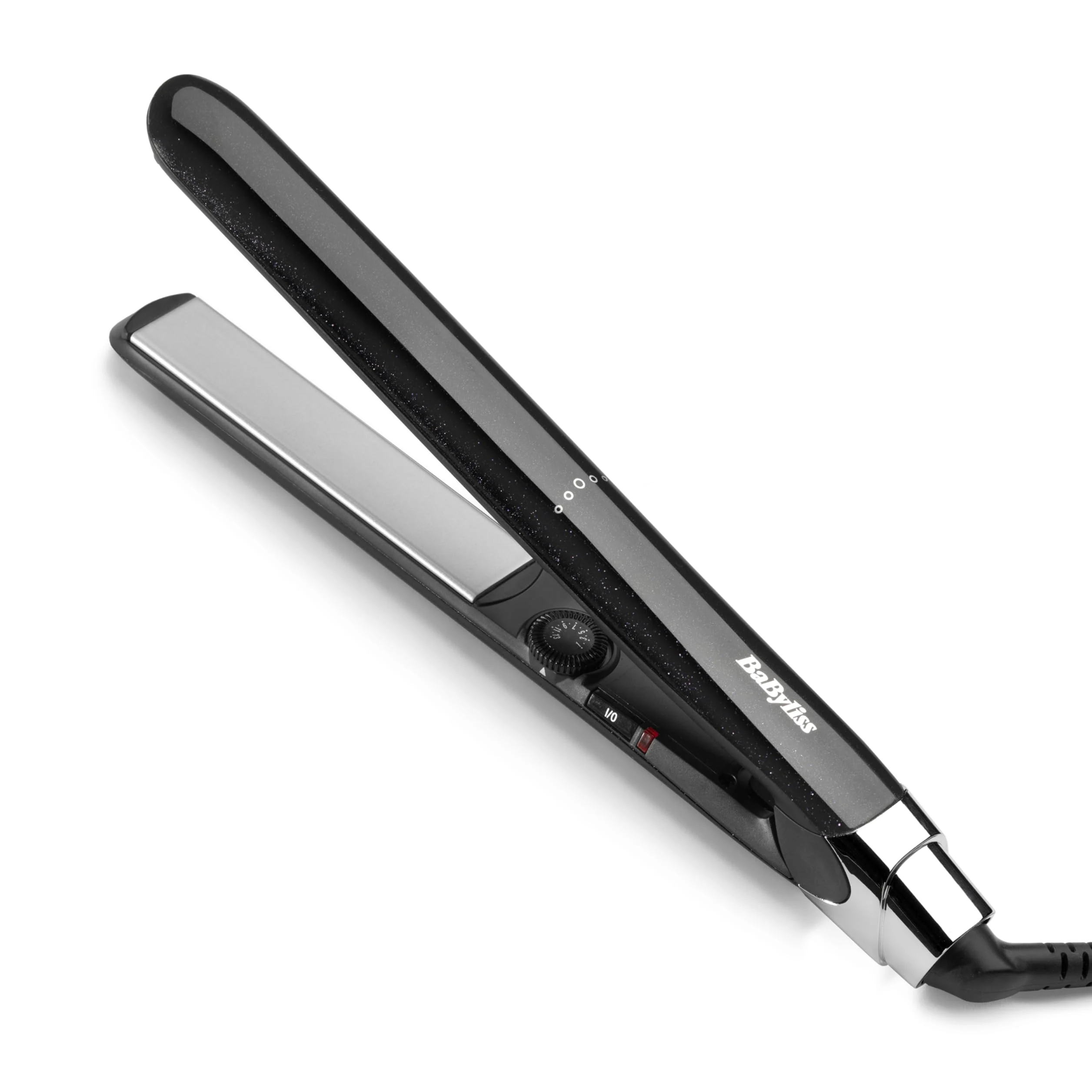 BaByliss Midnight Shine Piastra per Capelli, Piastre in Titanio-Ceramica, Piastre Lunghe, 13 Temperature (170–235°C), Riscaldamento Rapido, Anti-Crespo Effetto Lucido, ST590E