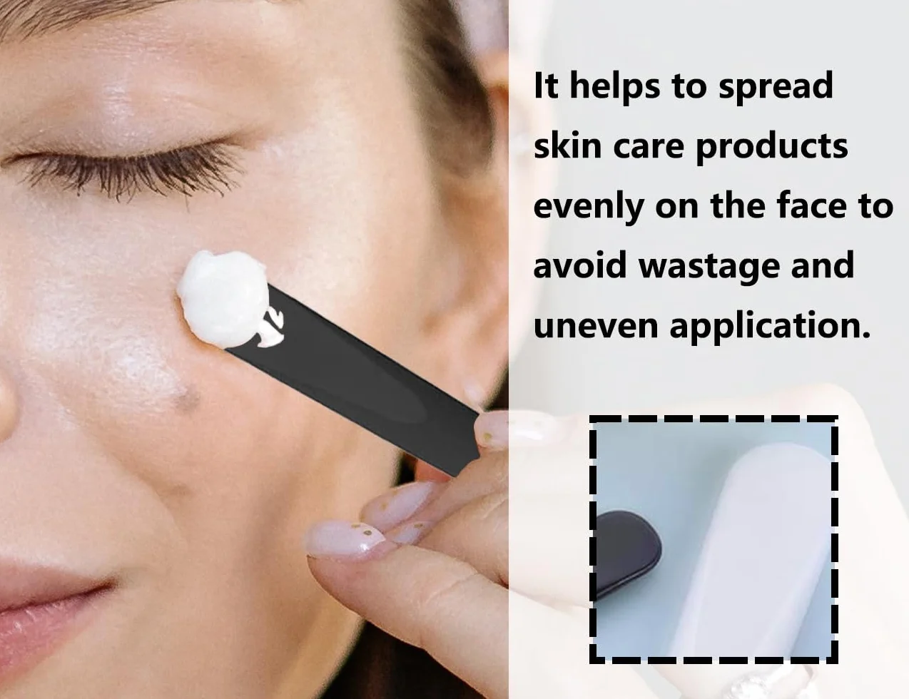 KAPSING 6 pezzi spatola cosmetica, spatola cosmetica, pennello per maschera, spatola per trucco in plastica, cucchiaio per crema per maschera viso (bianco e nero)